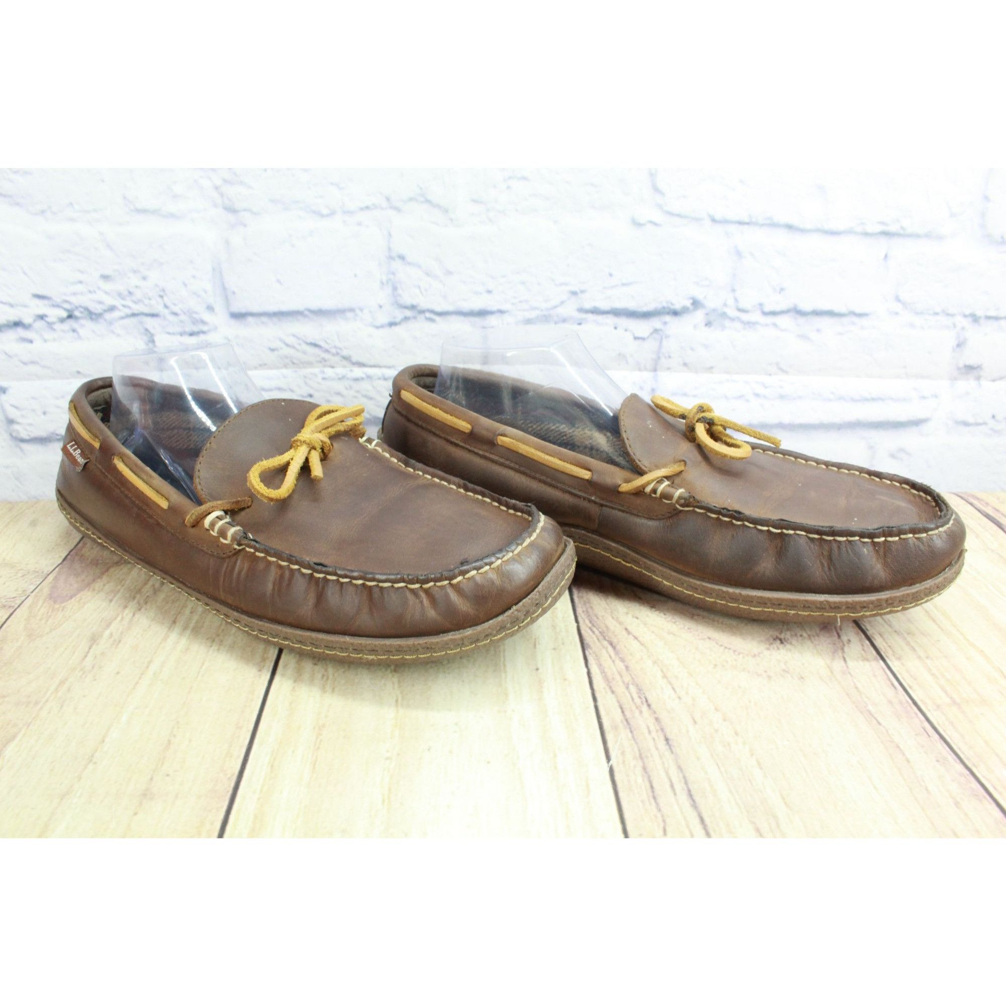 L.L. Bean LL Bean Men's Brown Leather Flannel Lined Classic Style Hand Size US 11 / EU 44 - 3 Thumbnail