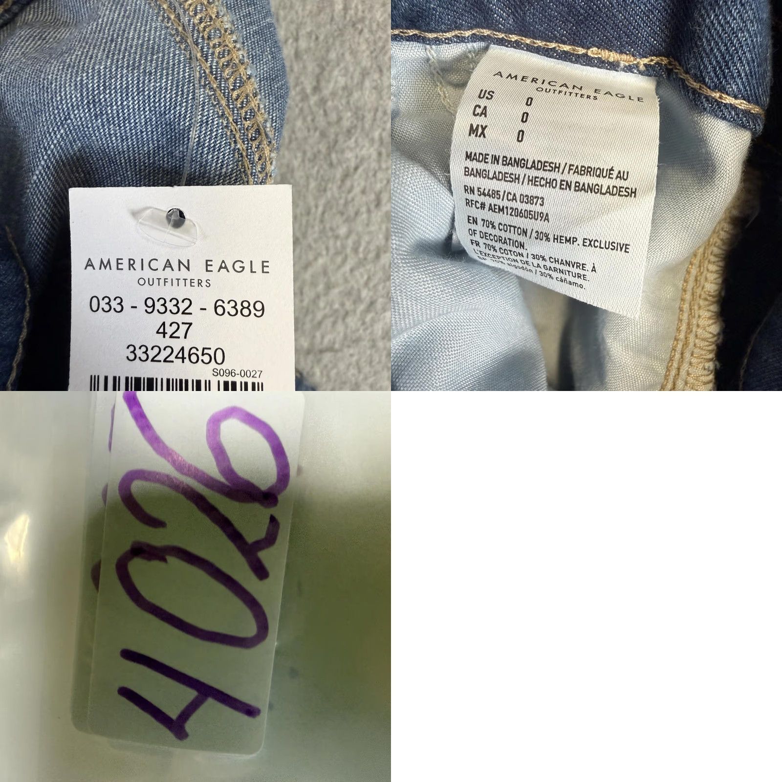 Vintage Brand New American Eagle Skirt Belted A-Line Mini High Rise Women 0 Blue Short Belted 0 Womens High Rise Belted Skirt Size 25" / US 0 / IT 36 - 8 Thumbnail