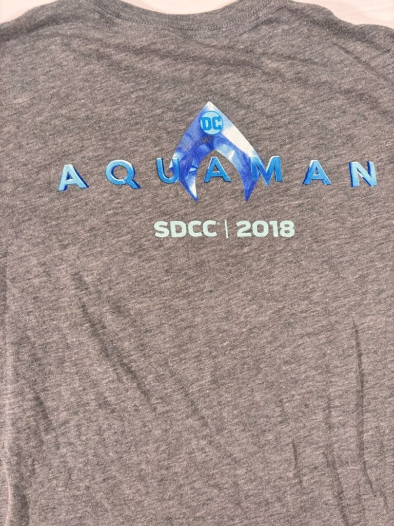 Tultex Men's Tultex Gray Aquaman Graphic T-Shirt Size M Size US M / EU 48-50 / 2 - 11 Thumbnail