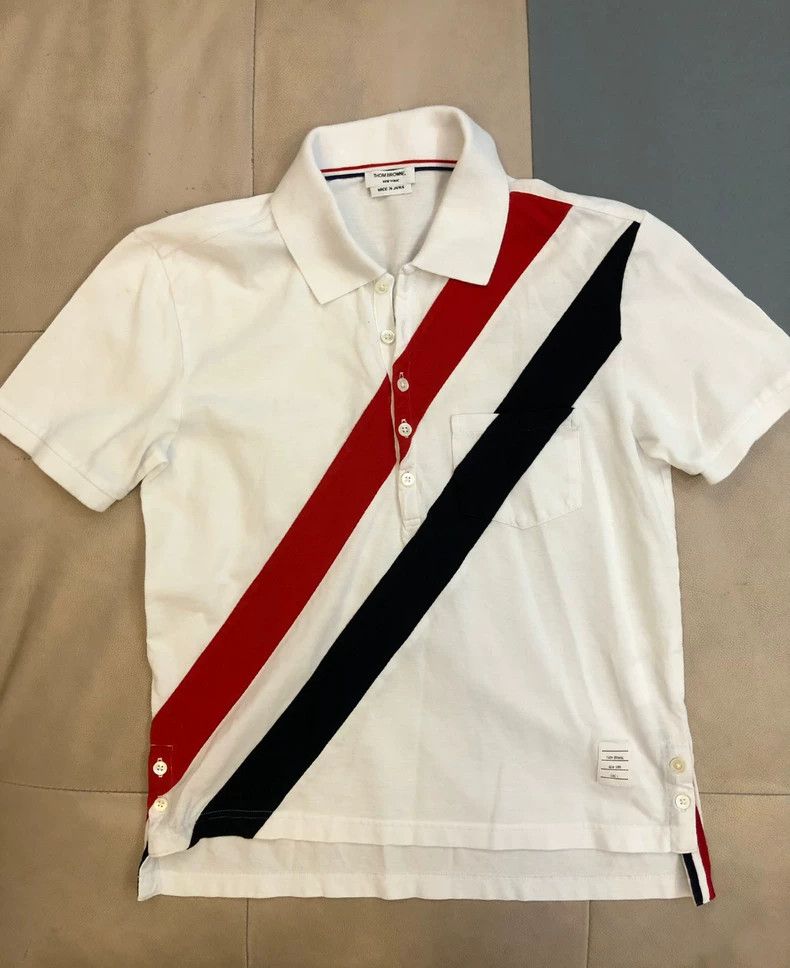 Thom Browne Thom Browne Striped Polo T-Shirt-dmc Size US S / EU 44-46 / 1 - 1 Thumbnail