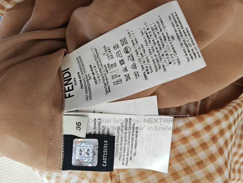 Fendi Fendi Beige Plaid Dress Size XXS / US 00 / IT 34 - 6 Thumbnail