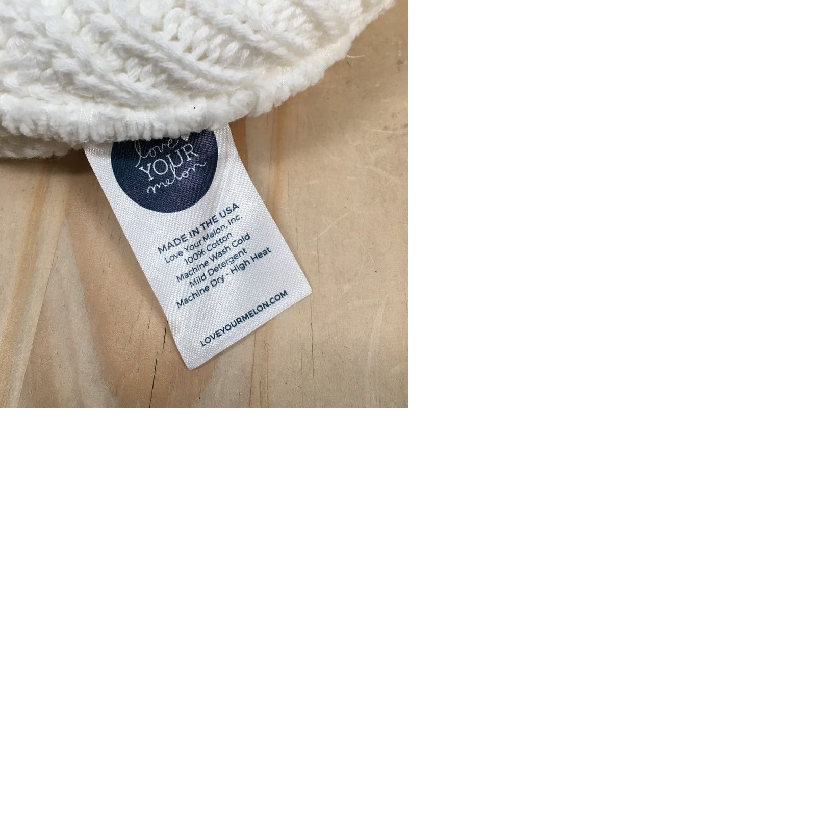 Vintage Love Your Melon Winter Beanie Hat Unisex One Size Knitted Cotton White Size ONE SIZE - 9 Thumbnail