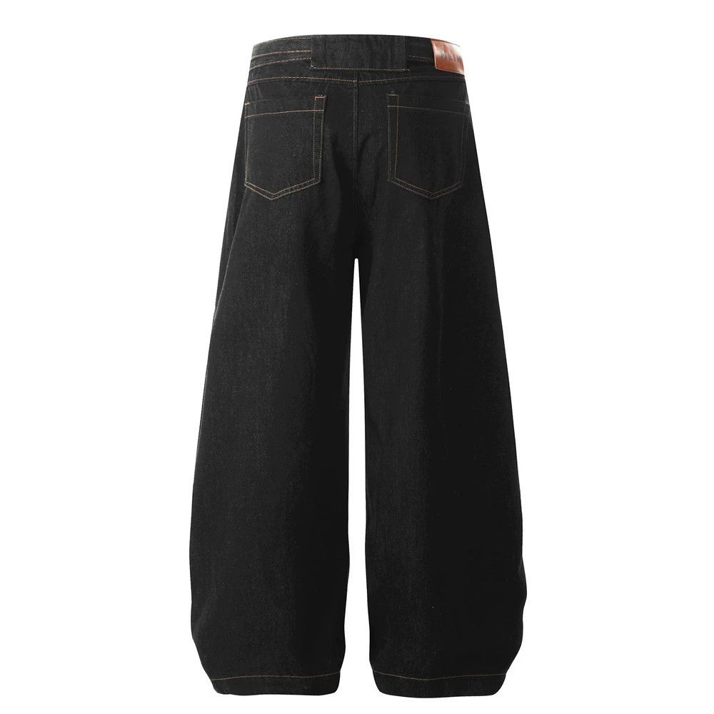 Jean Men's street fashion washed belted loose jeans Size US 32 / EU 48 - 2 Thumbnail