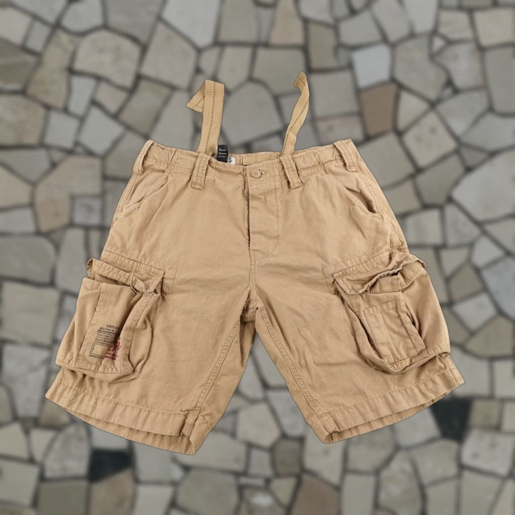 VINTAGE Surplus Tex Cargo Shorts Mens Medium Brown Cotton 10in
