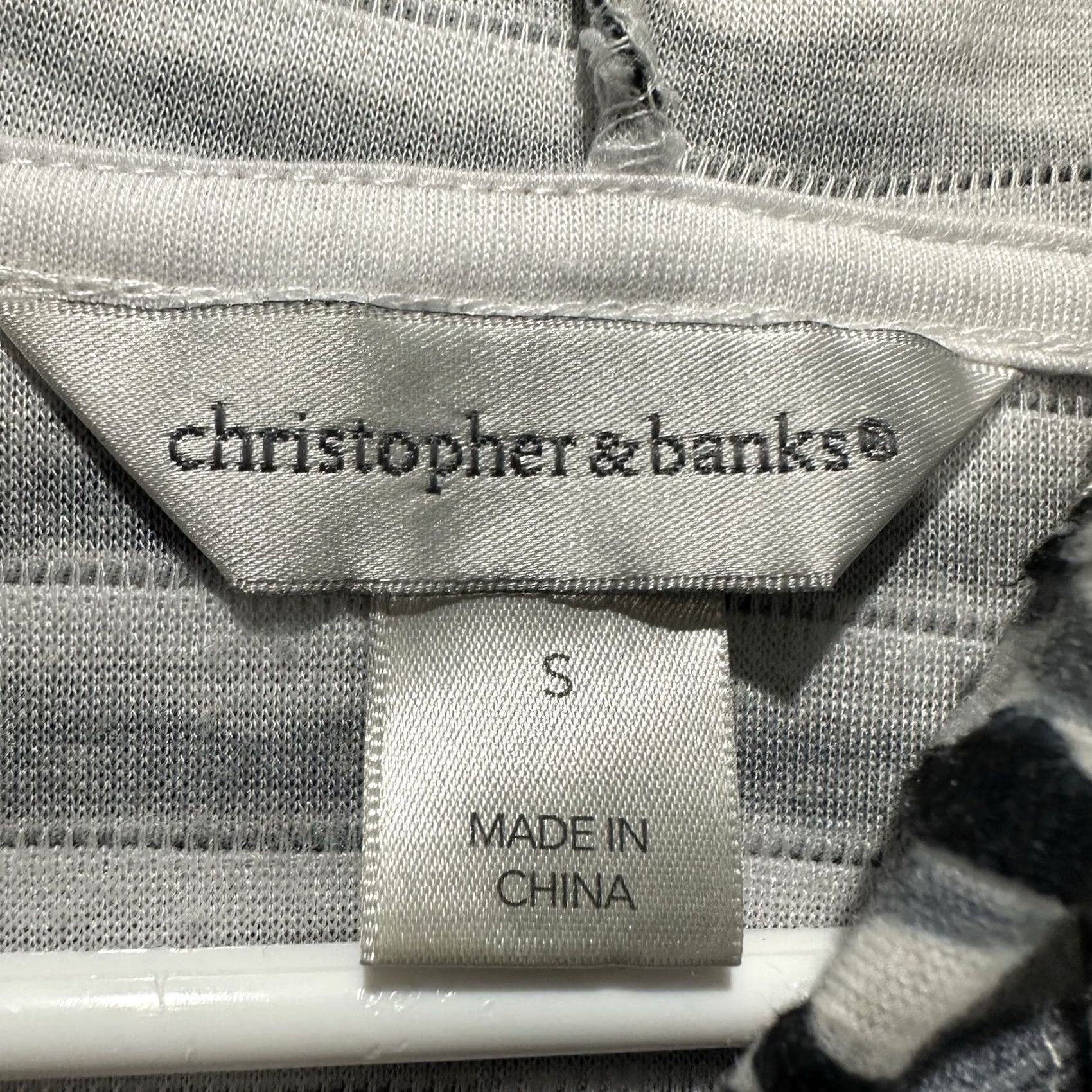 Vintage Christopher & Banks Hoodie Womens Small Black White Gray Geometric Pullover Size S / US 4 / IT 40 - 5 Thumbnail