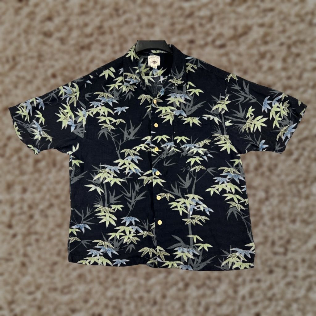Vintage VINTAGE Original Island Sport Shirt Mens XL Black Bamboo 100% Rayon Floral Hawaii Aloha Button-Up Short Sleeve Casual Dressy Size US XL / EU 56 / 4 - 1 Thumbnail