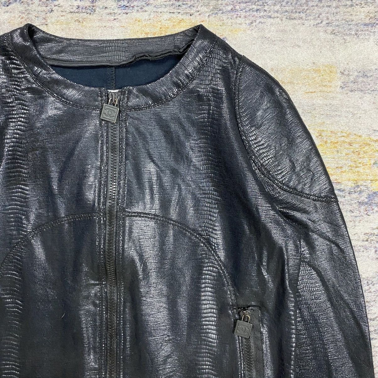 Chanel Chanel crocodile effect bikers jacket Size M / US 6-8 / IT 42-44 - 4 Thumbnail