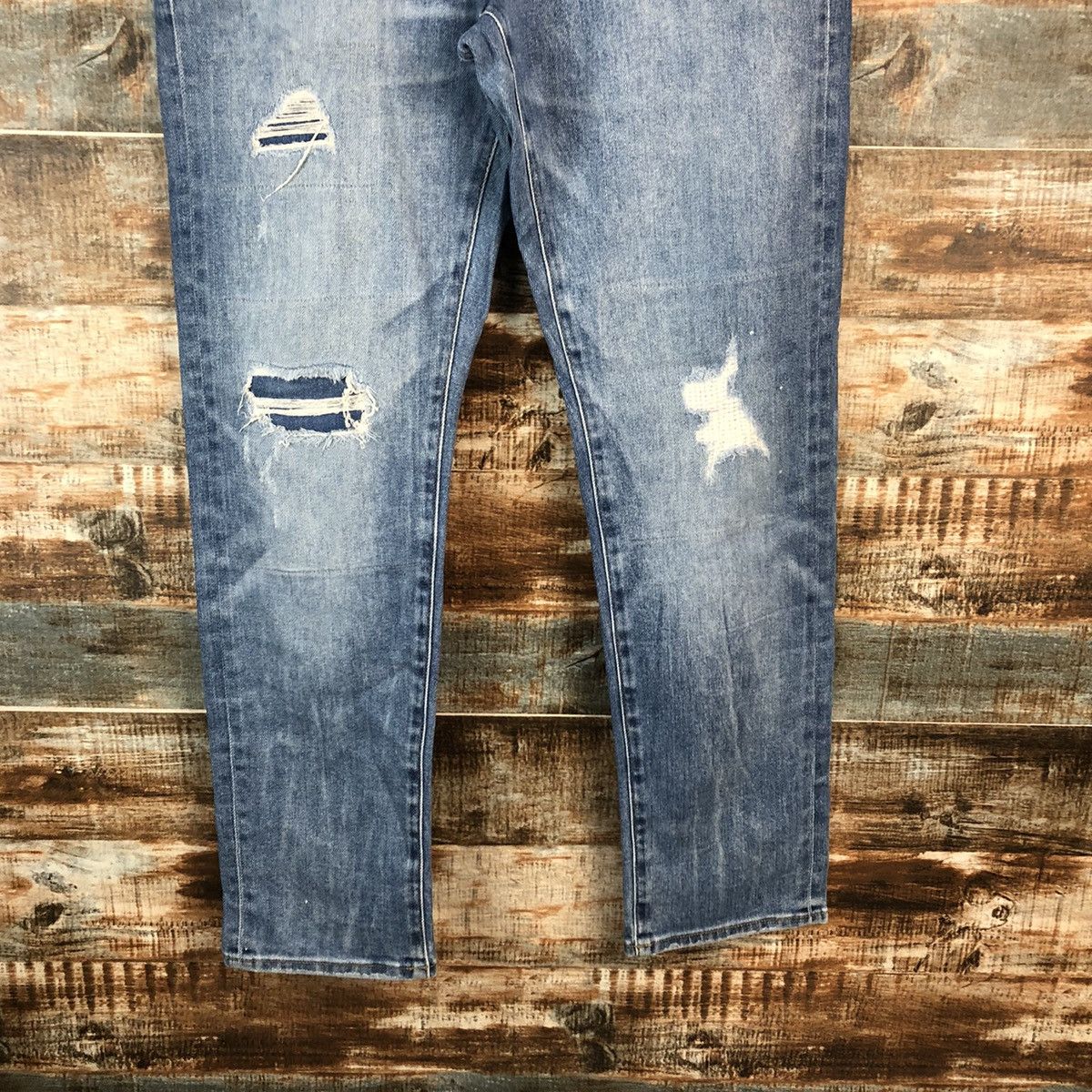 Japanese Brand DL Uniqlo Jeans Distressed Denim Pants #C150 Size US 34 / EU 50 - 6 Thumbnail