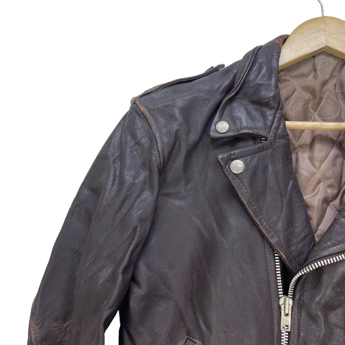 Kadoya 💥Vintage 80s Double Collar Leather Jacket Size US M / EU 48-50 / 2 - 6 Thumbnail