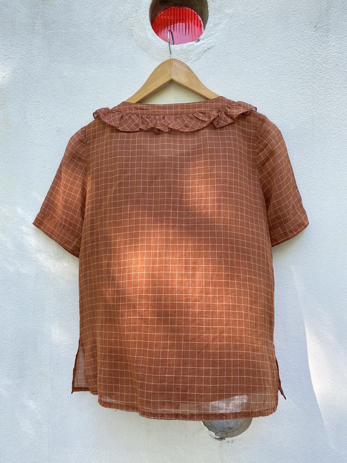 Chloe Chloe Plaid Shirt with Round Neck and Ruffles Size M / US 6-8 / IT 42-44 - 2 Thumbnail