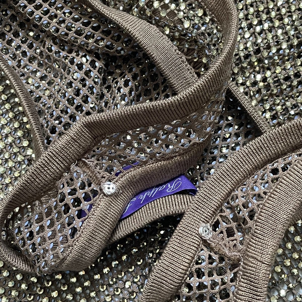 Ralph Lauren Purple Label RRP 3000 $ Ralph Lauren PURPLE Label Melony Embellished Mesh Size M / US 6-8 / IT 42-44 - 15 Thumbnail