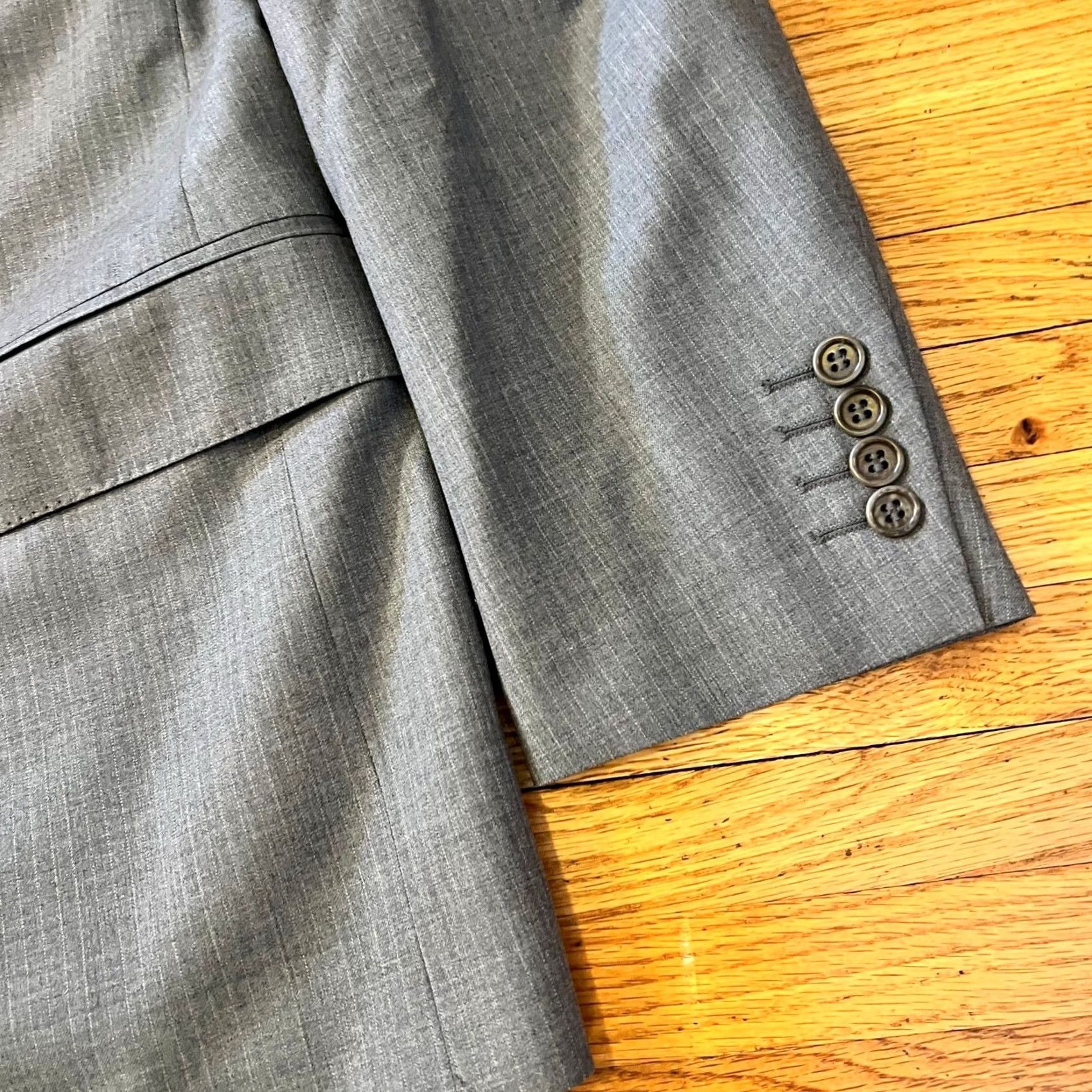 Kenzo ENZO Sport Coat Blazer Mens 44 Regular Gray Striped Two Button Double Vented Coat Mens Blazer 44 Gray Enzo Sport Coat Size 44R - 2 Thumbnail