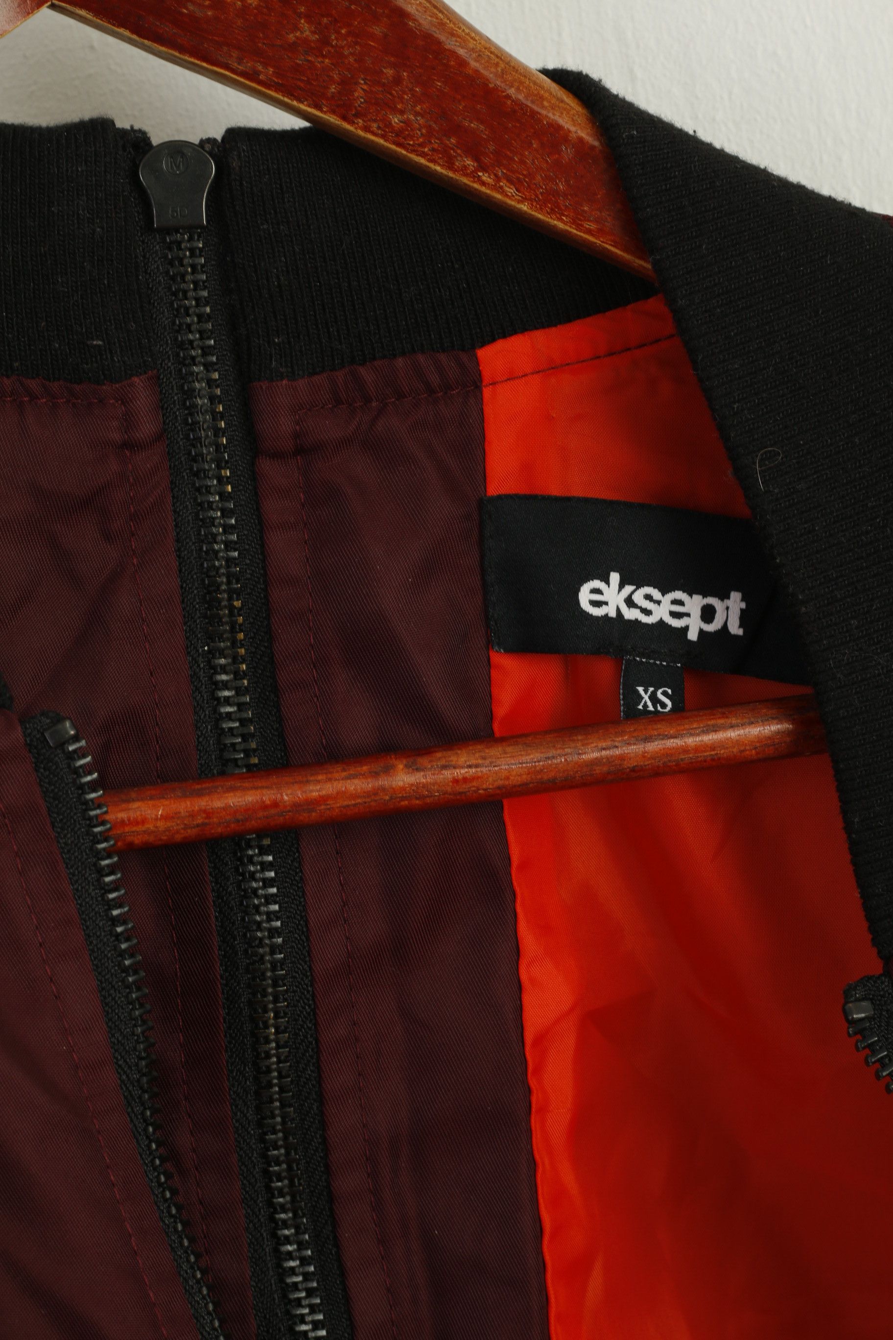 Vintage Eksept Women XS Jacket Burgundy Zip Up Cropped 7979 Size XS / US 0-2 / IT 36-38 - 5 Thumbnail