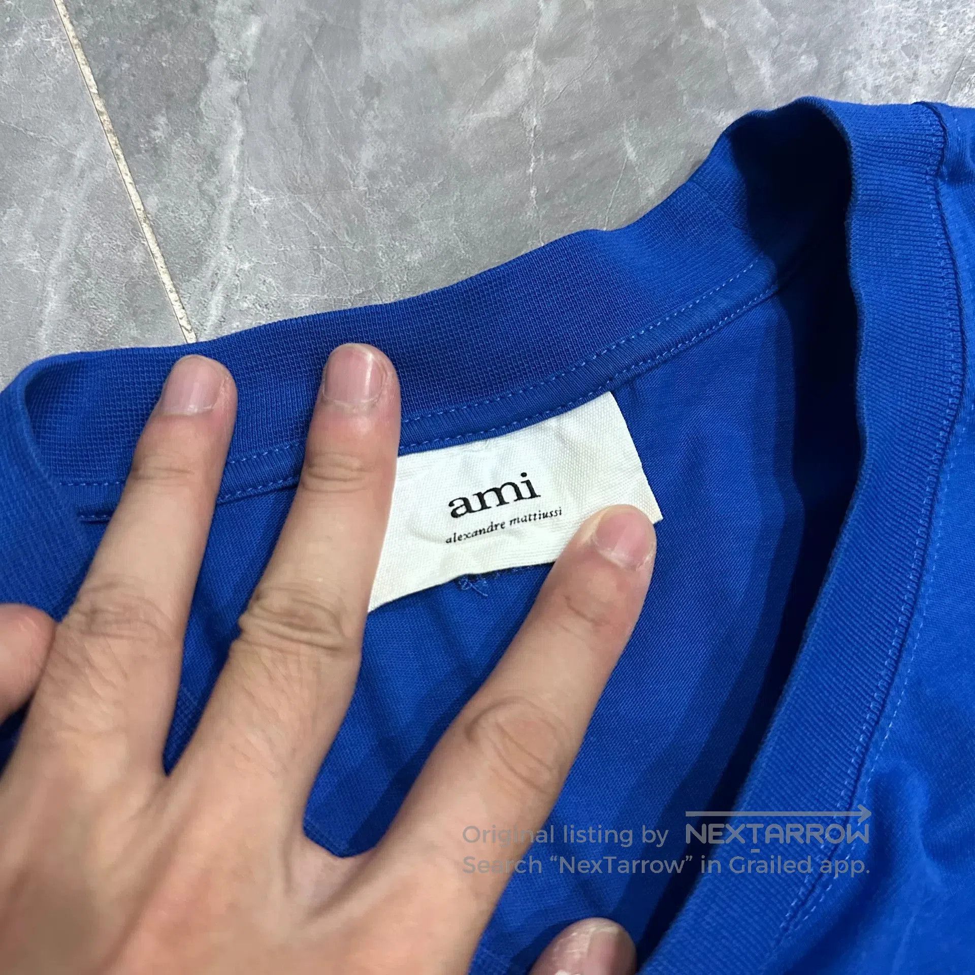 AMI AMI PARIS Klein Blue Heart Embroidered Tee. Size US XL / EU 56 / 4 - 3 Thumbnail