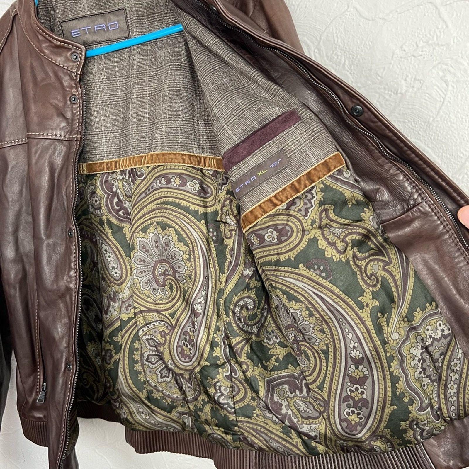 Etro Etro Men's Lambskin Biker Bomber Jacket US XL Made in Italy Size US XL / EU 56 / 4 - 12 Thumbnail