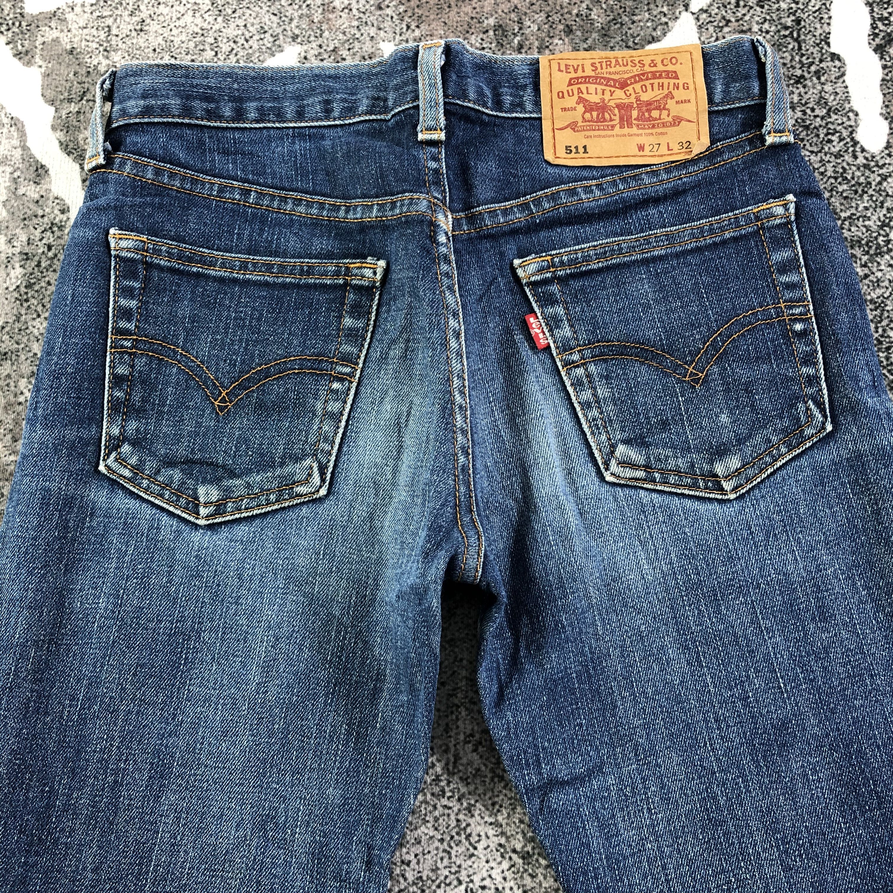 Levi's Vintage Levis 511 Jeans Dark Wash Denim KJ1841 Size 27" / US 4 / IT 40 - 4 Thumbnail
