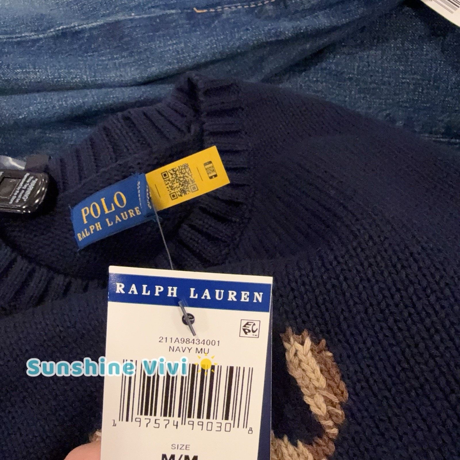 Ralph Lauren Purple Label NWT Ralph Lauren Women Bear Suit Crewneck Sweatshirt Navy Size US M / EU 48-50 / 2 - 5 Thumbnail