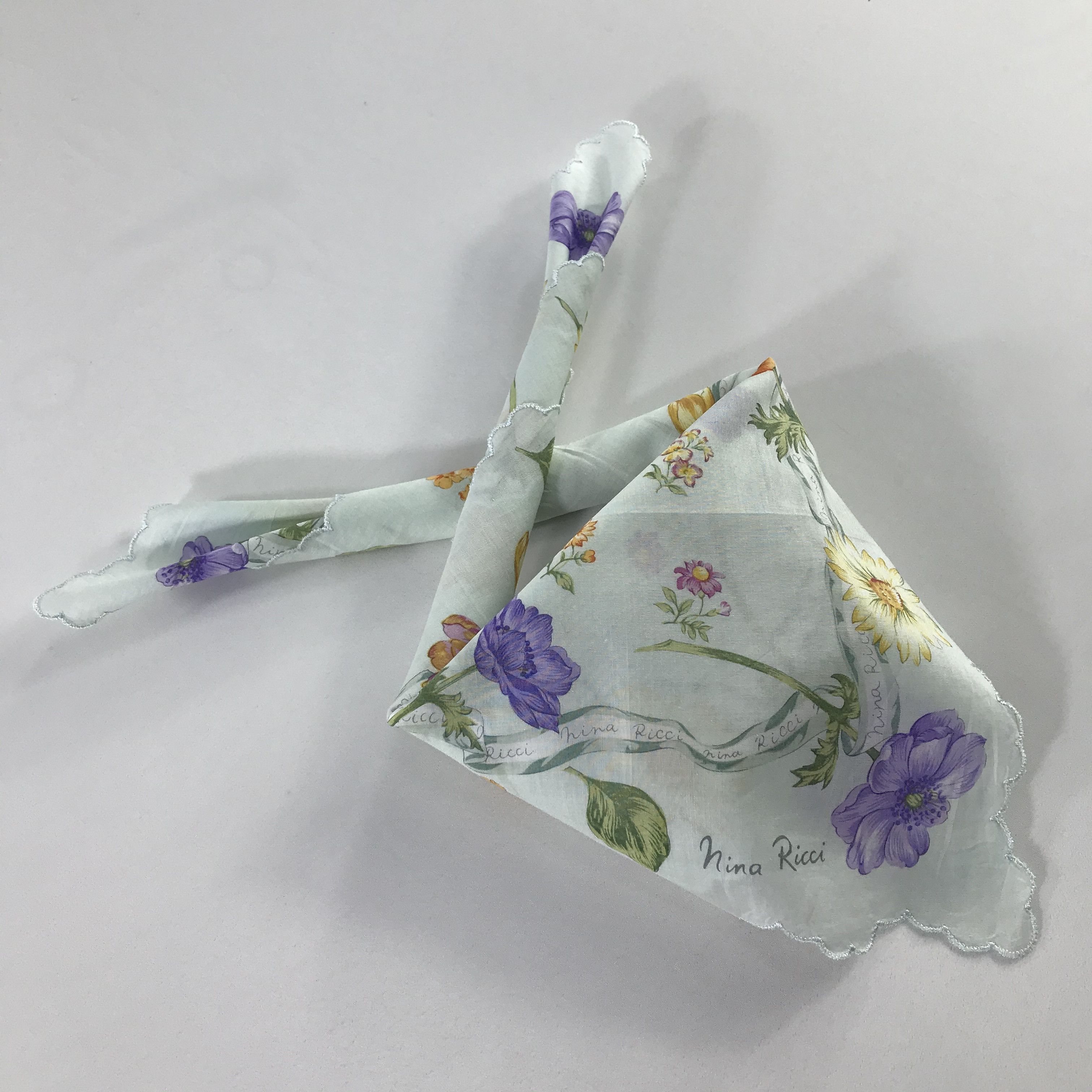 Nina Ricci × Vintage Nina Ricci Bandana / Handkerchief / Neckerchief - S648 Size ONE SIZE - 4 Thumbnail