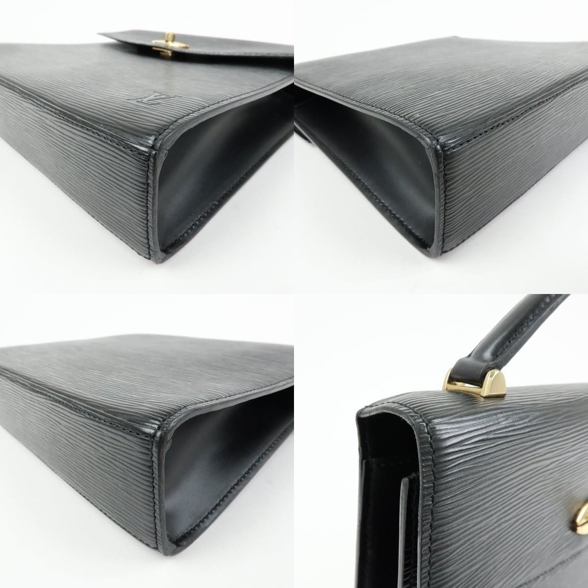 Louis Vuitton Louis Vuitton Epi Malesherbes Top Handle Bag Black Size ONE SIZE - 5 Thumbnail