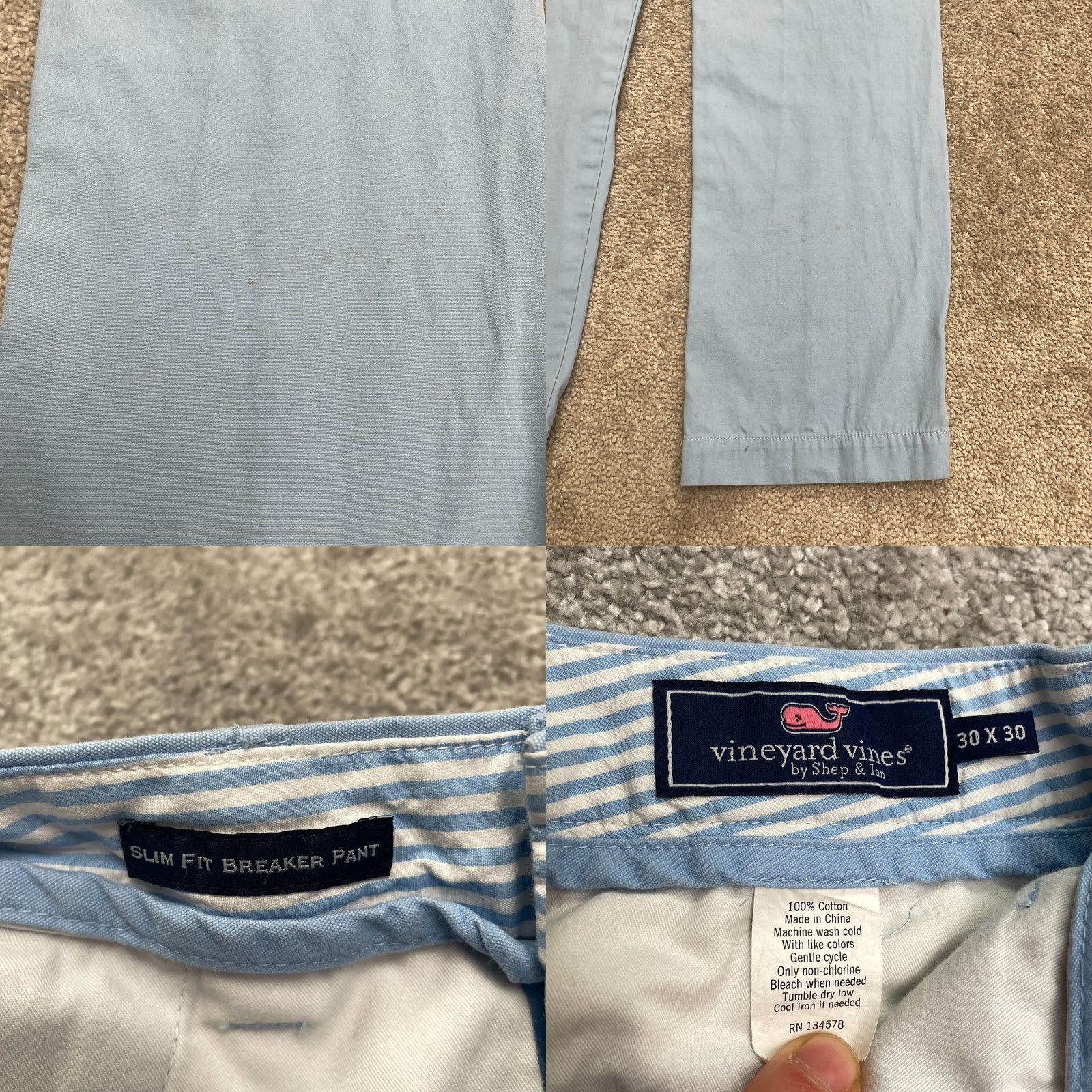Vineyard Vines Vineyard Vines Slim Fit Breaker Chino Pants Mens 30x30 Blue Straight Shep & Ian Size US 30 / EU 46 - 8 Thumbnail