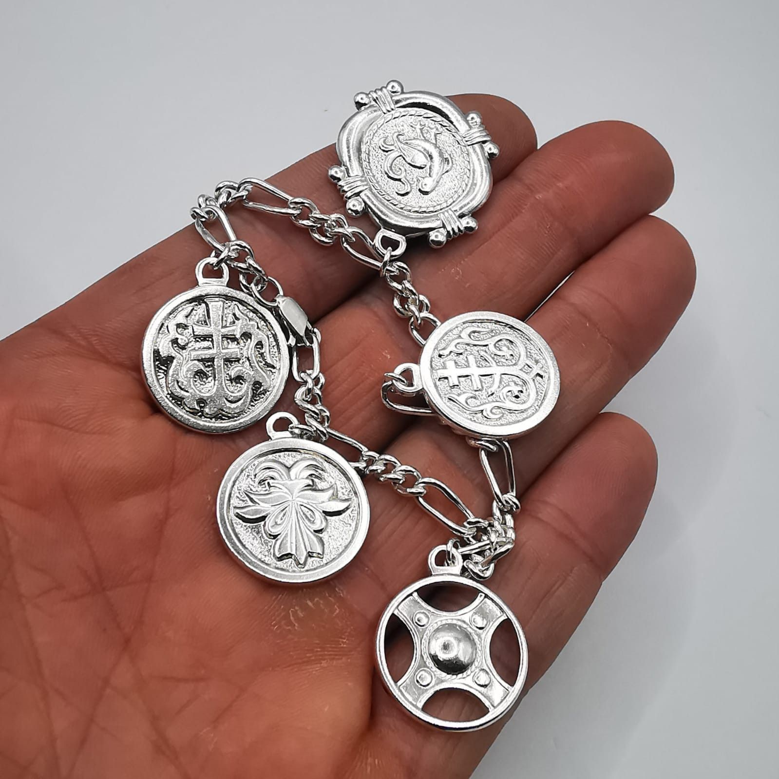 Sterling Silver Vintage Bracelet Jewelry,925 Sterling Silver 33,14g Size ONE SIZE - 8 Thumbnail
