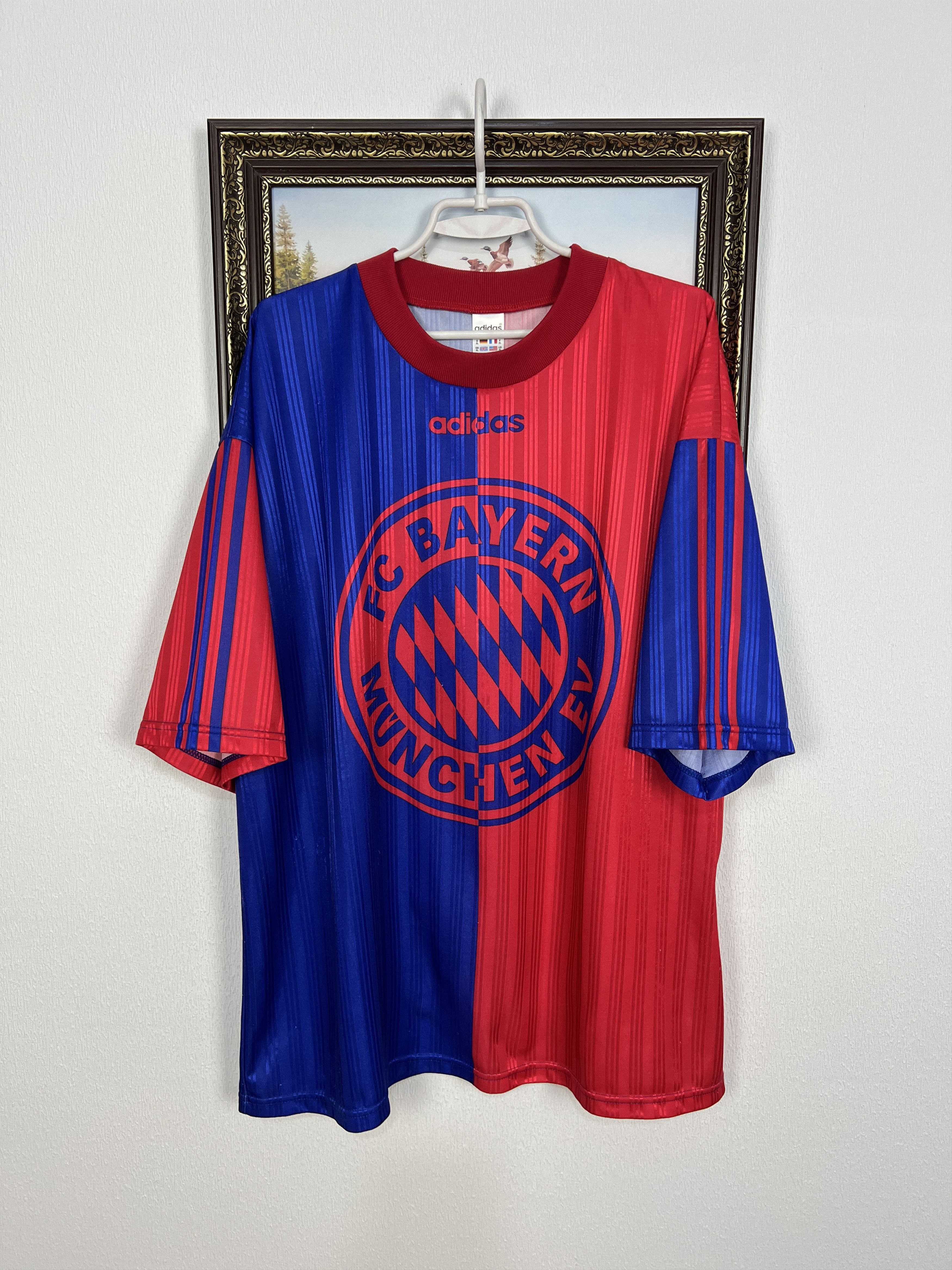 Adidas Vintage 90's Adidas Bayern Munich Football Train Shirt Size US XL / EU 56 / 4 - 1 Thumbnail