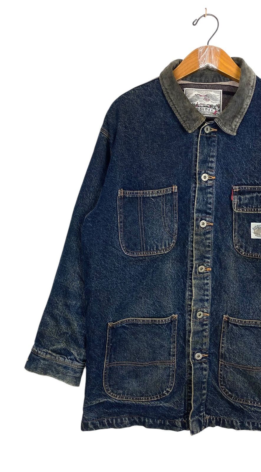 Japanese Brand Rare‼️ Vintage Gum Gumex Chore Denim Jacket Size US L / EU 52-54 / 3 - 2 Thumbnail