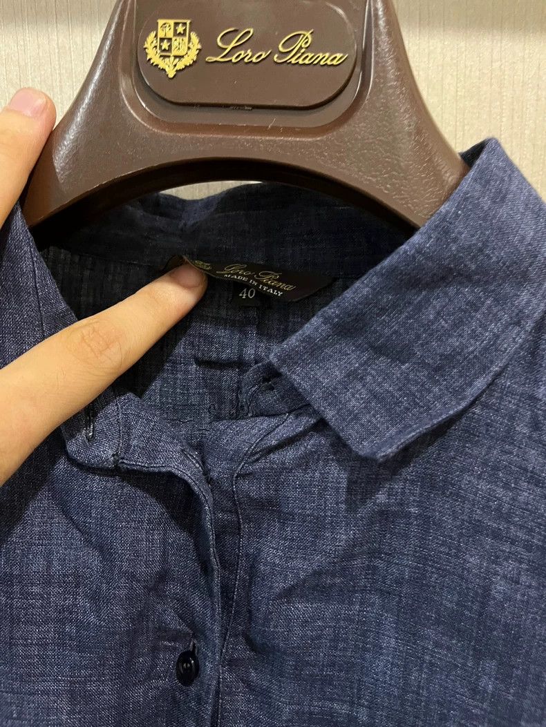Loro Piana LORO PIANA Blue denim linen dress Size XS / US 0-2 / IT 36-38 - 4 Thumbnail