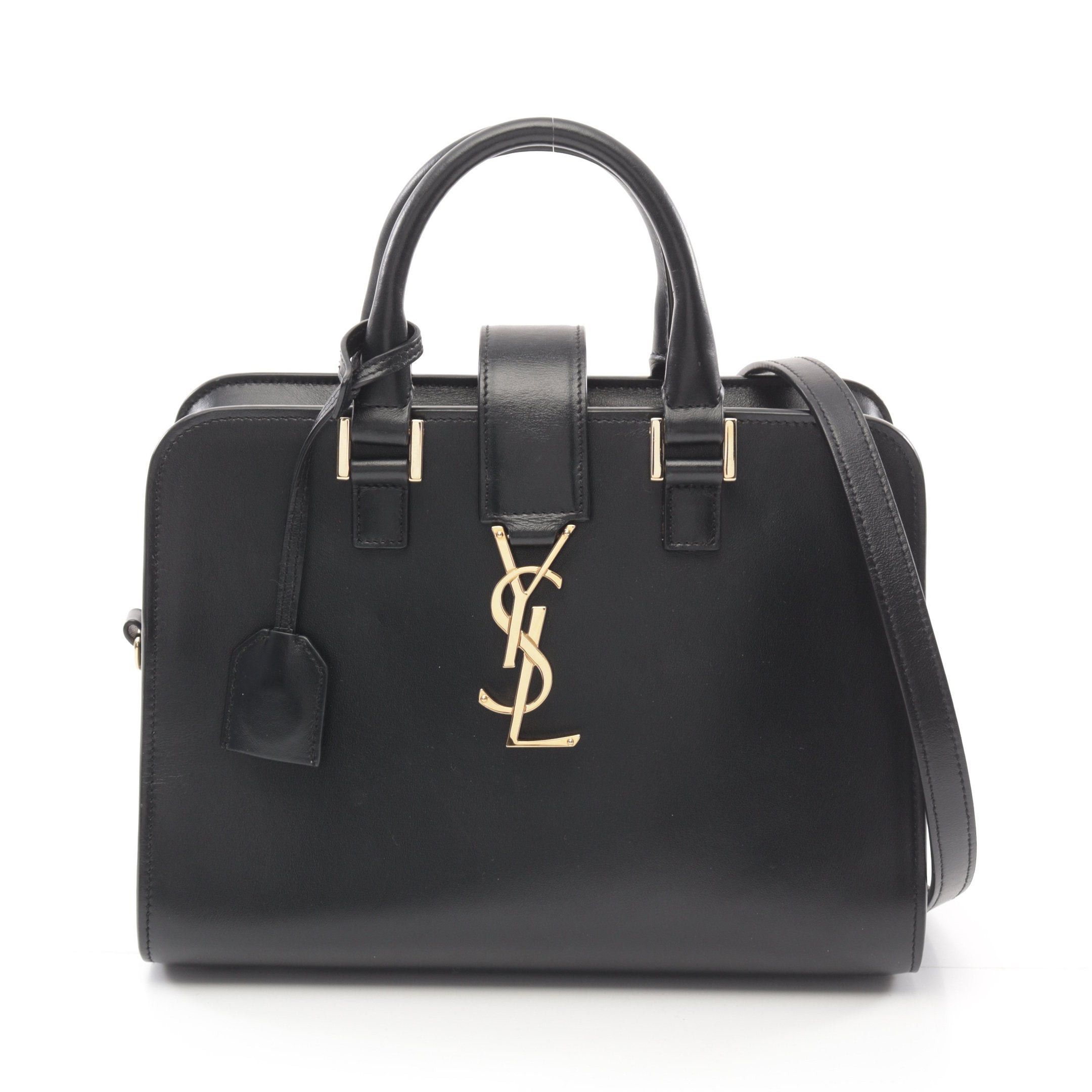 Yves Saint Laurent Yves Saint Laurent Ysl Line Baby Monogram Kabas Handbag Leather Black Size ONE SIZE - 1 Thumbnail