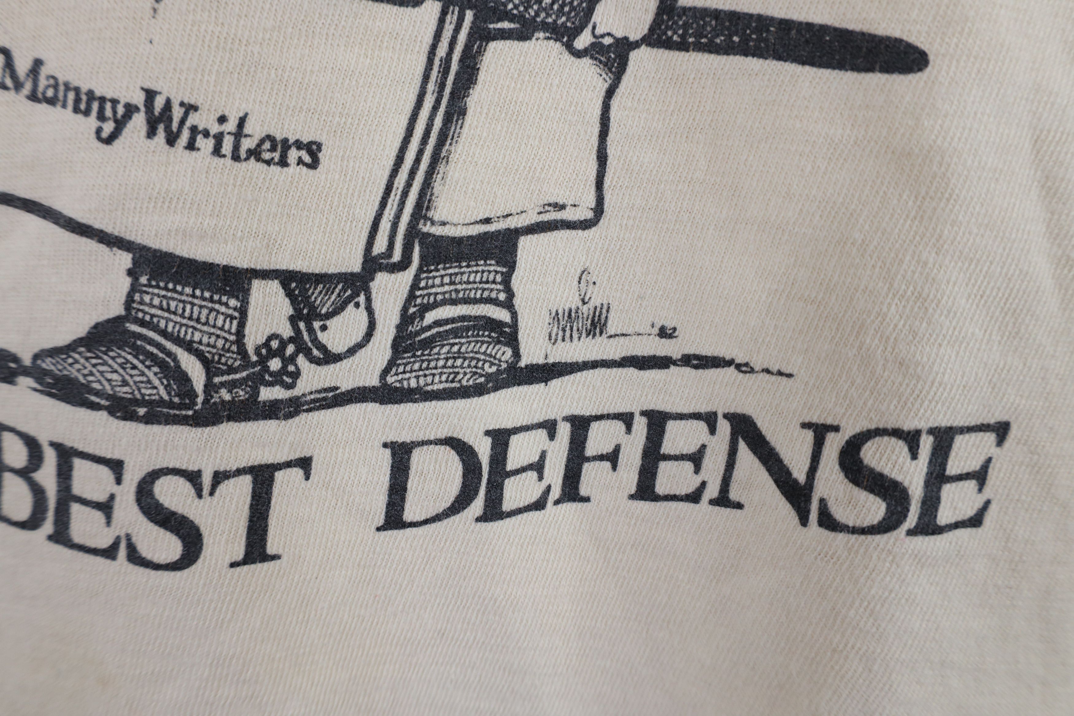Vintage Vintage 80s Education Best Defense Short Sleeve T-Shirt USA Size US S / EU 44-46 / 1 - 5 Thumbnail