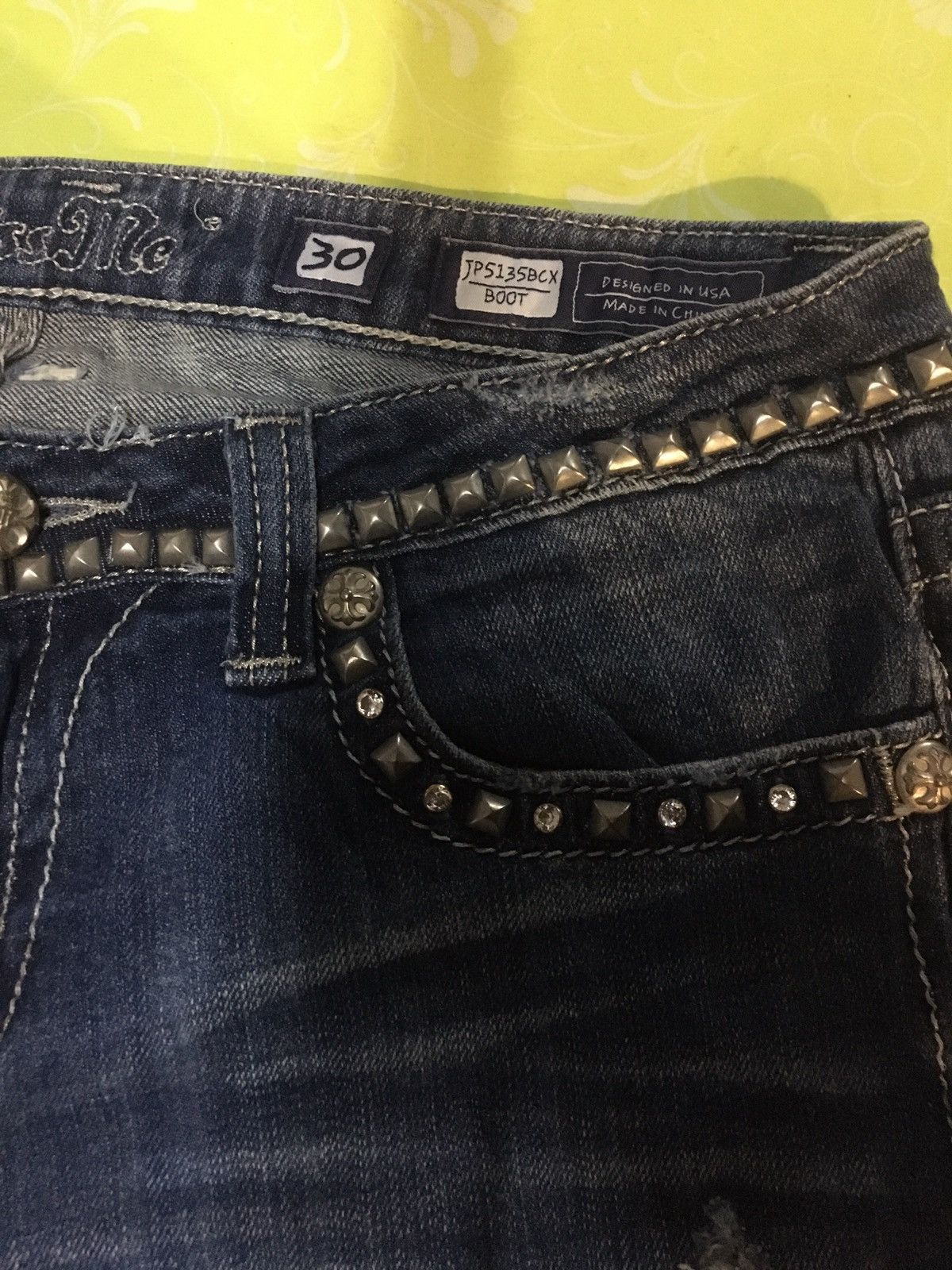 Miss Me Miss me studd jeans Size 33" - 7 Thumbnail