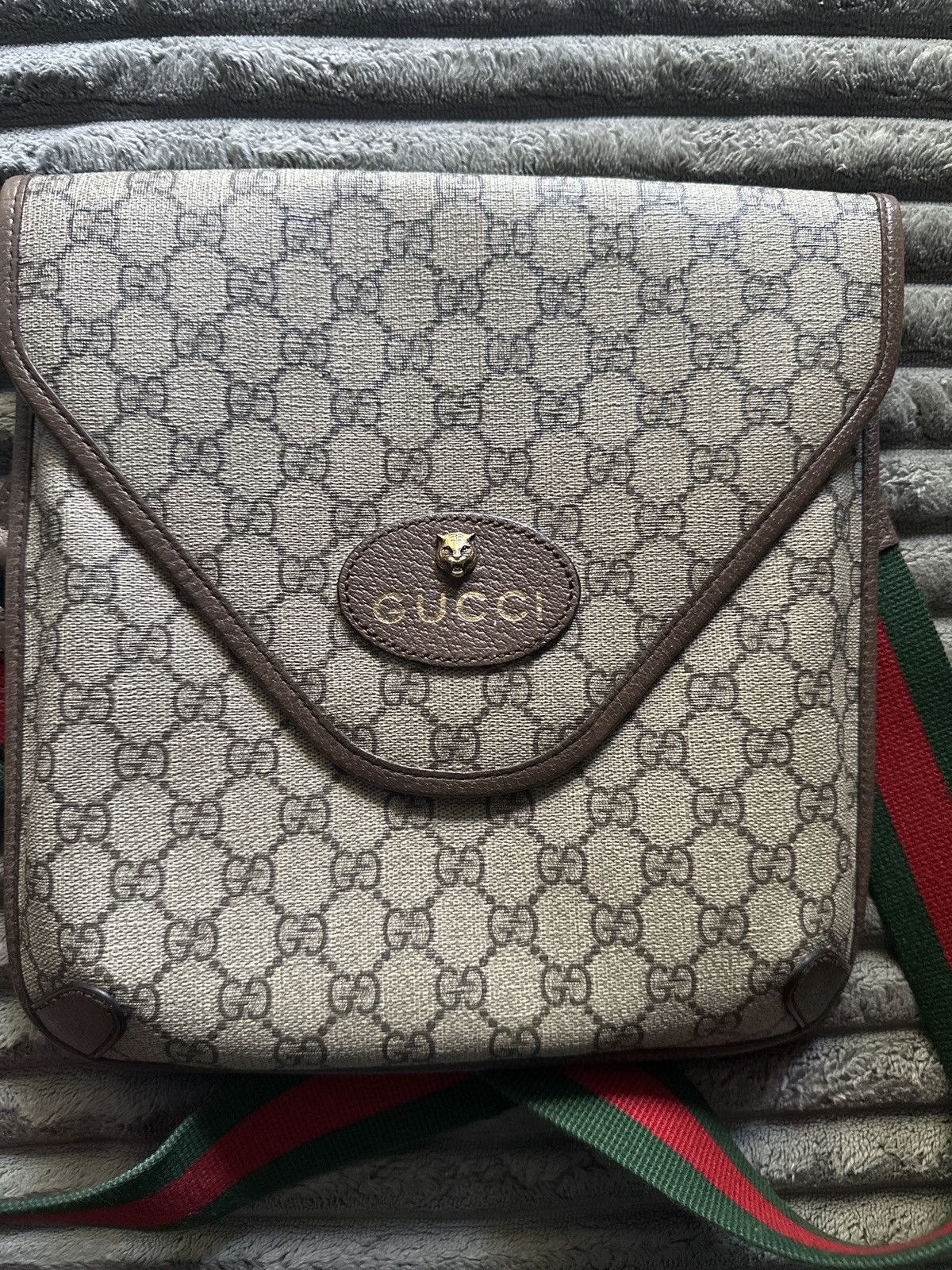 Gucci GUCCI Monogram leather messenger Folding w/ Tiger Head 2021 Size ONE SIZE - 2 Thumbnail