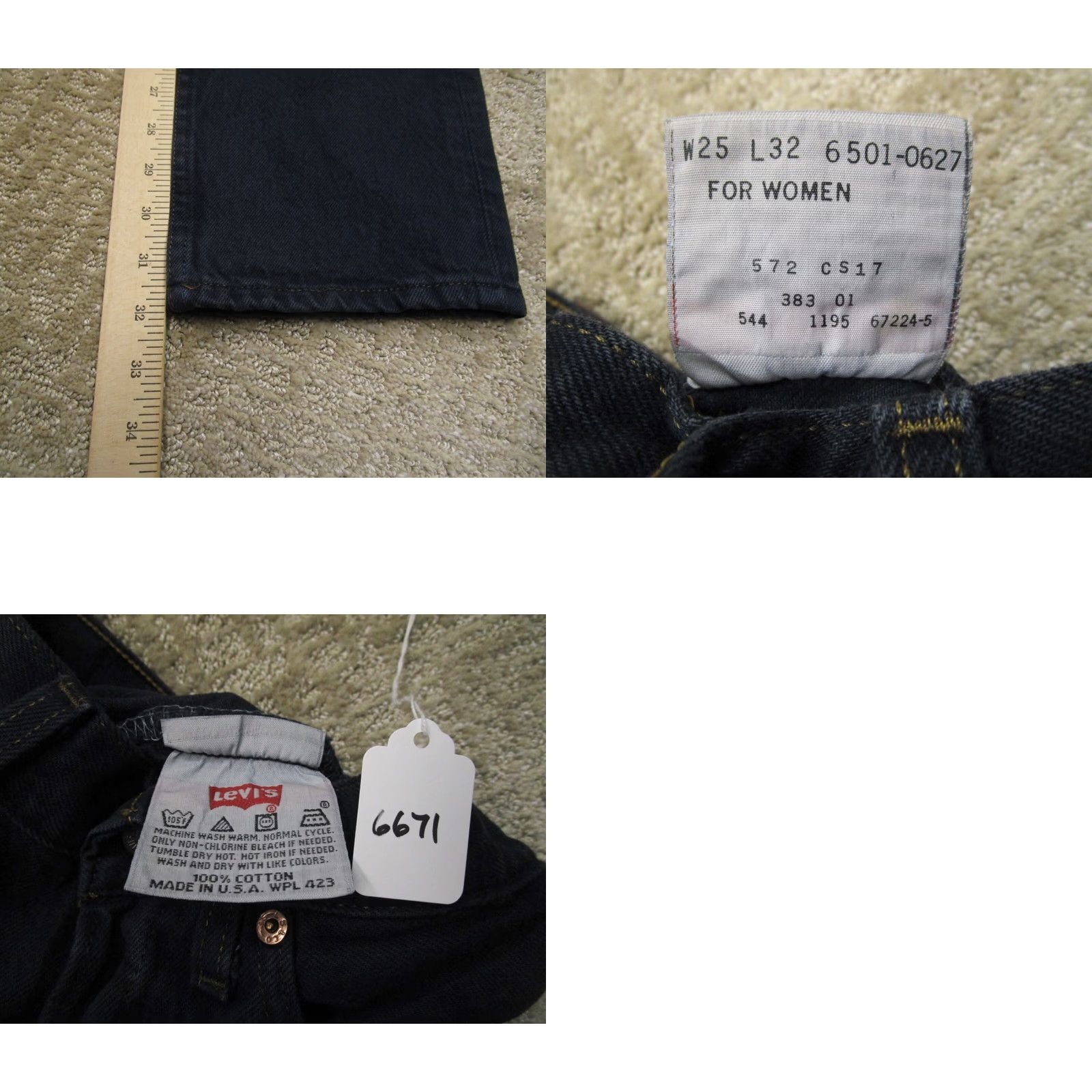 Levi's VINTAGE Levi's 501 Jeans Women 25x32 Blue Button Fly Original Fit Pants 90s USA Jeans Women 25 XS? Size 42" / US 20 - 8 Thumbnail