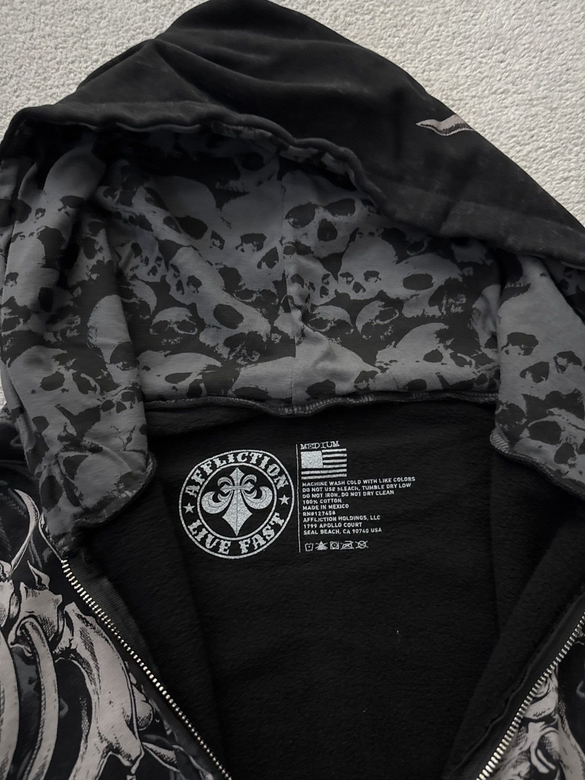Ken Carson Ken Carson Affliction Gorecore Lament Zip Up Hoodie Size XL Size US XL / EU 56 / 4 - 3 Thumbnail