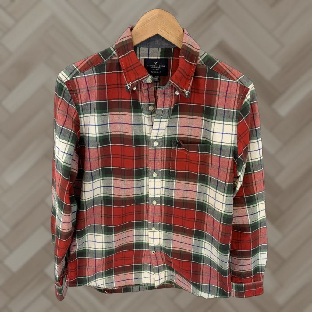 American Eagle Outfitters American Eagle Outfitters Plaid Long Sleeve Button Shirt Mens Small Red Classic Fit Shirt Size US S / EU 44-46 / 1 - 1 Thumbnail