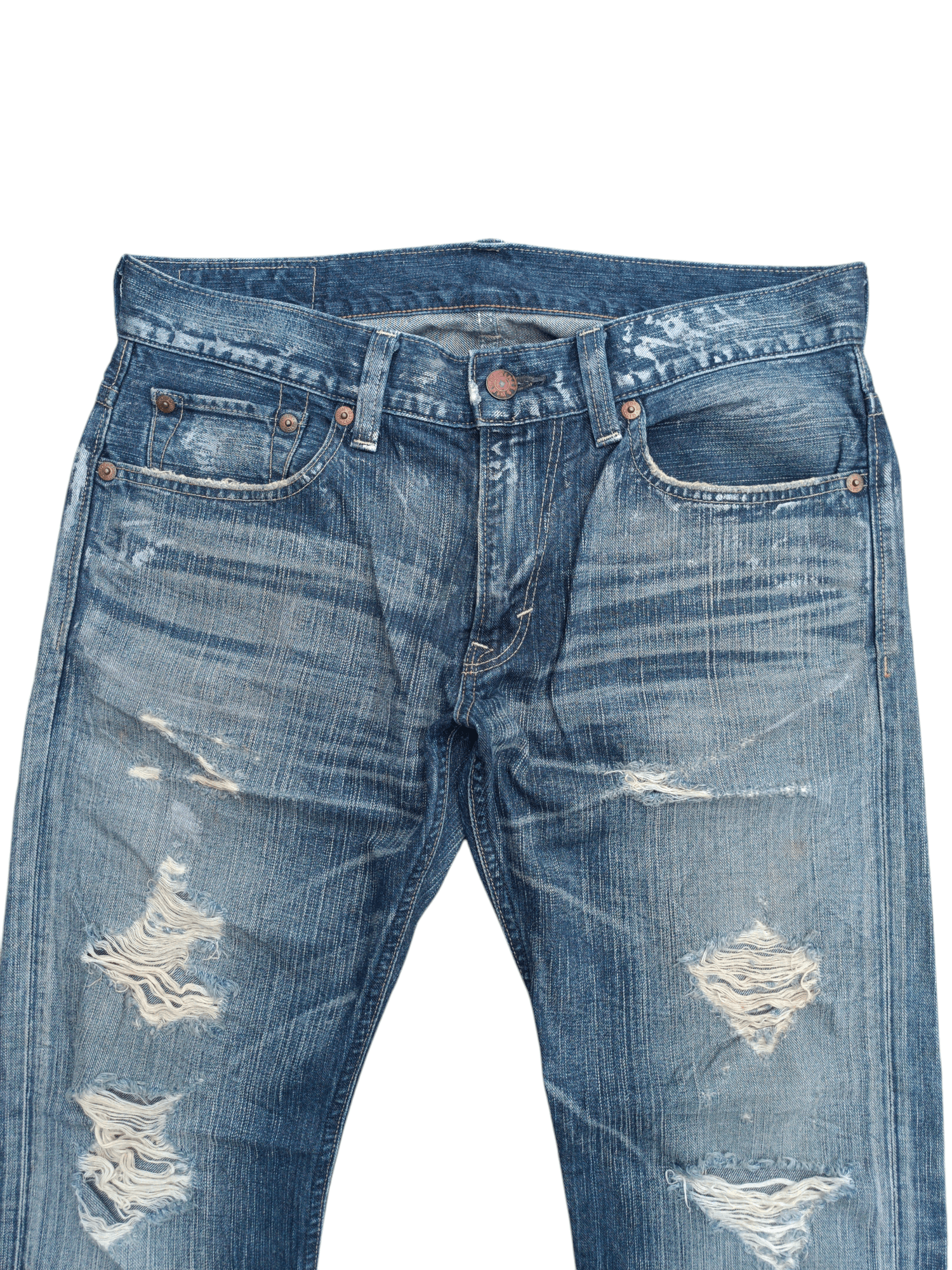 Edwin FLARED Edwin 503 Blue Trip Dirty Mud Wash Distressed Jeans Size US 35 - 13 Thumbnail