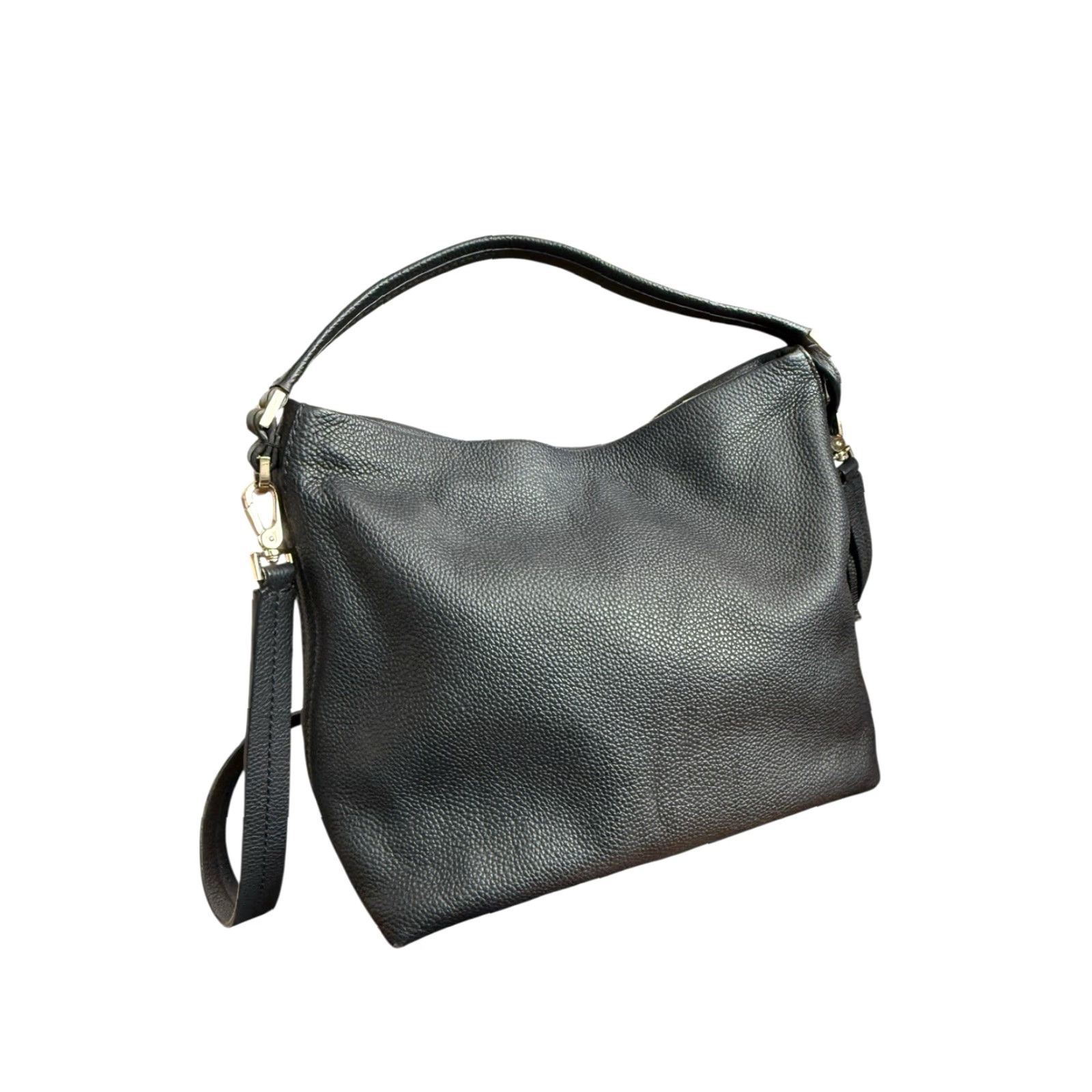 Vintage Kate Spade New York Black Orchard Street Natalya Satchel Pebbled Leather Medium Women's Bag Size ONE SIZE - 3 Thumbnail