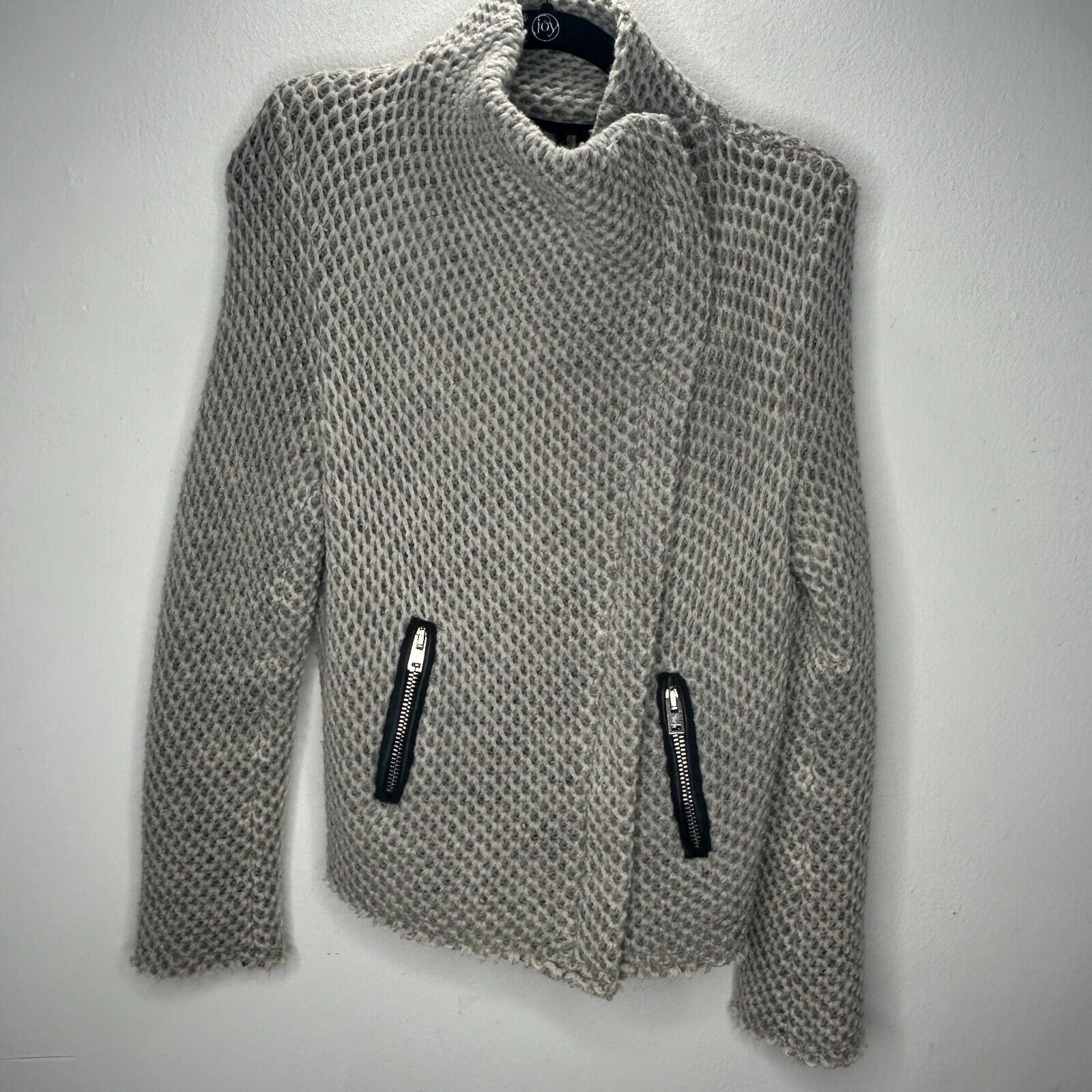 Iro IRO Kristen Taupe Honeycomb Front Zip Long Sleeve Jacket 3 Size S / US 4 / IT 40 - 4 Thumbnail