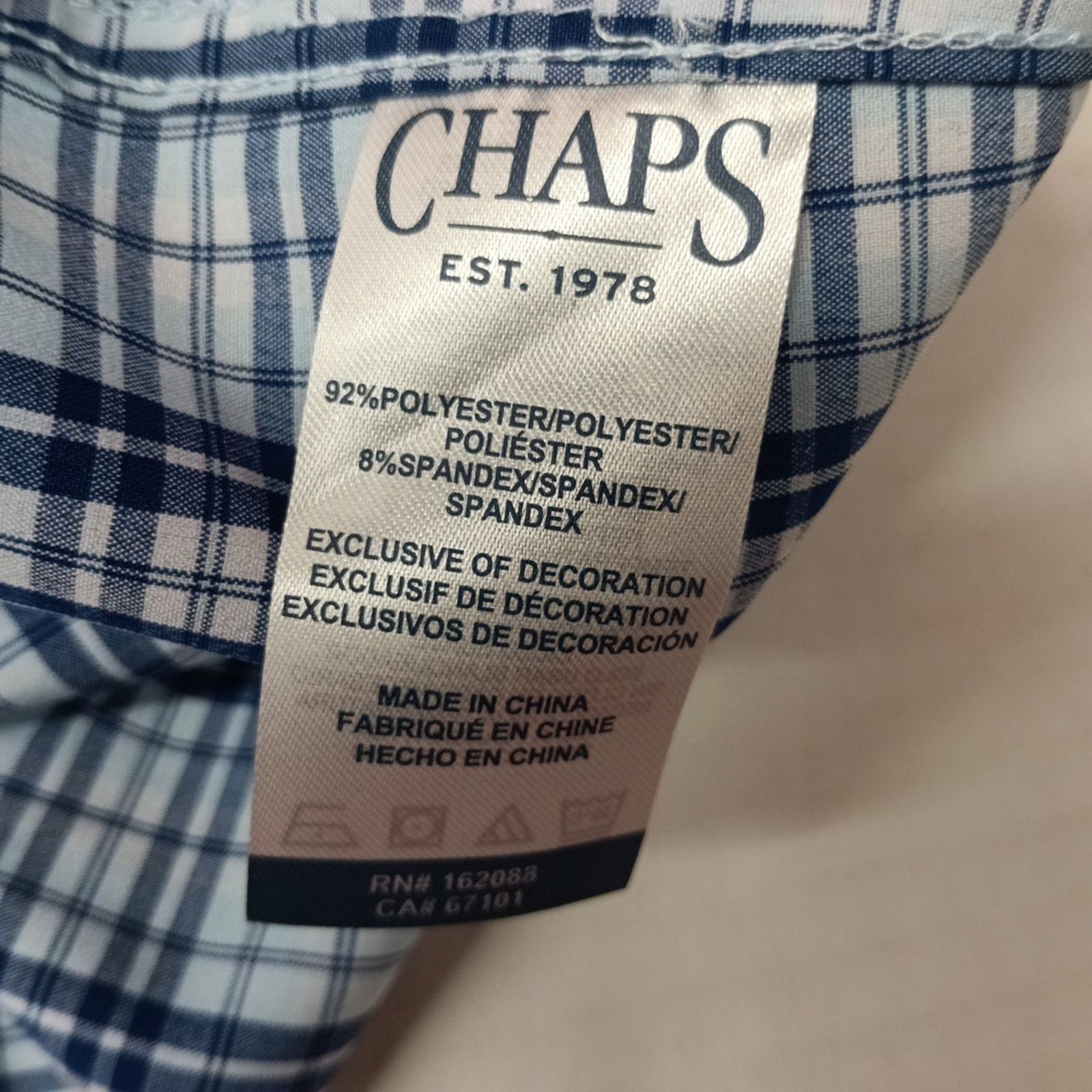 Chaps Chaps Performance Woven Shirt Men's Size XL Sky Blue Stretch Size US XL / EU 56 / 4 - 7 Thumbnail