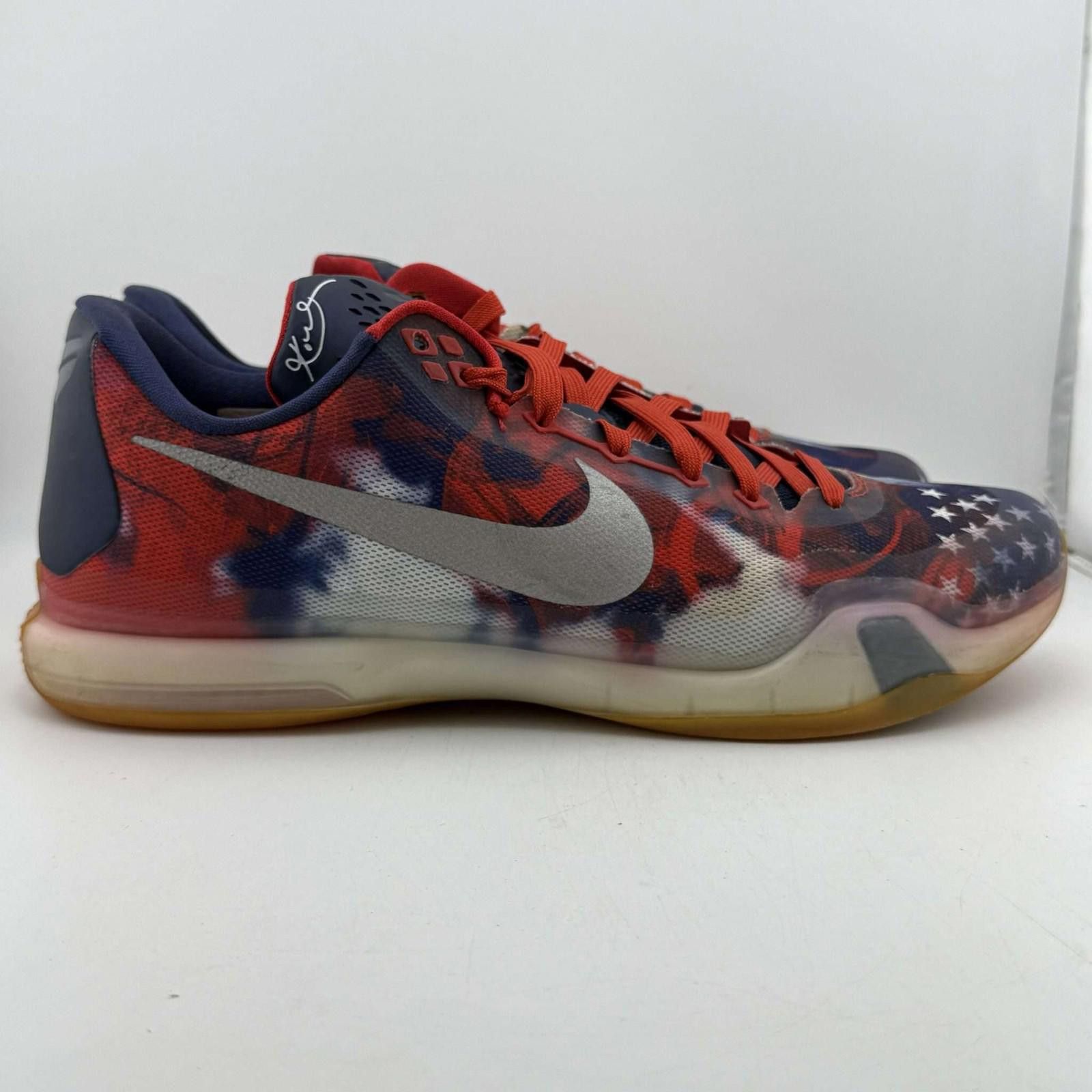 Nike Nike Kobe 10 USA Red White Blue Sneakers US 12 Used No Box Size US 12 / EU 45 - 4 Thumbnail