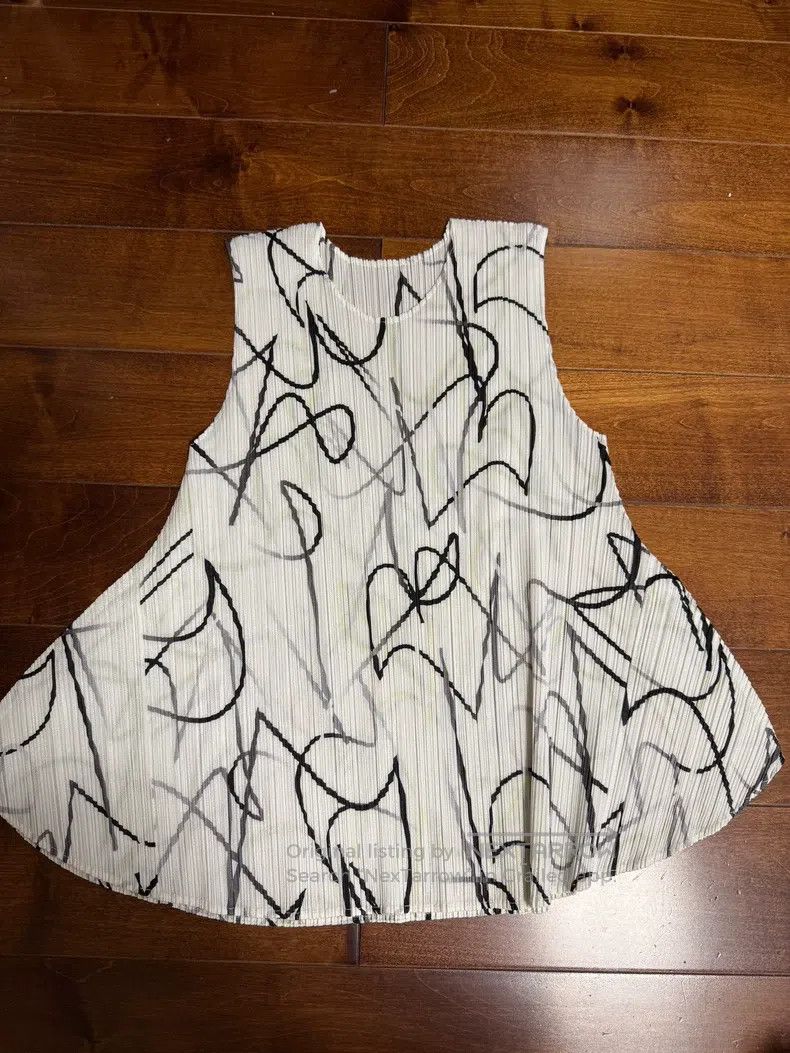 Issey Miyake Issey Miyake White Musical Note Graffiti Dress Size L / US 10 / IT 46 - 1 Thumbnail
