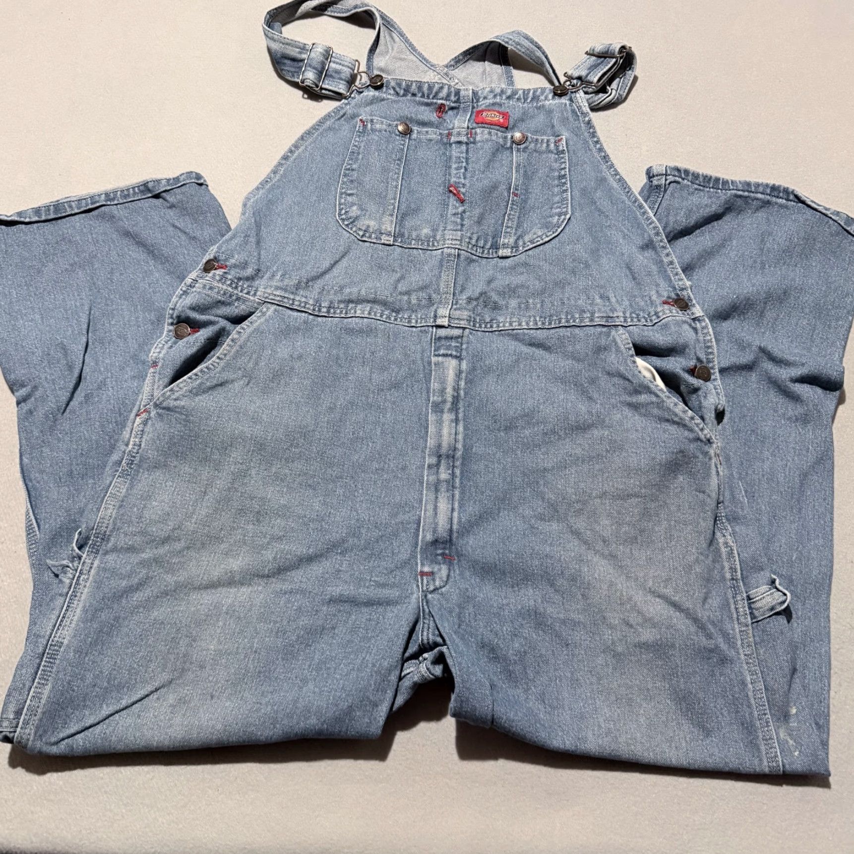 Dickies VINTAGE Dickies Bib Overall Blue Denim Adult 38x30 Workwear Carpenter 90s Dickies Overall Denim Blue Adult 38x30 Womens Size 26" / US 2 / IT 38 - 2 Thumbnail