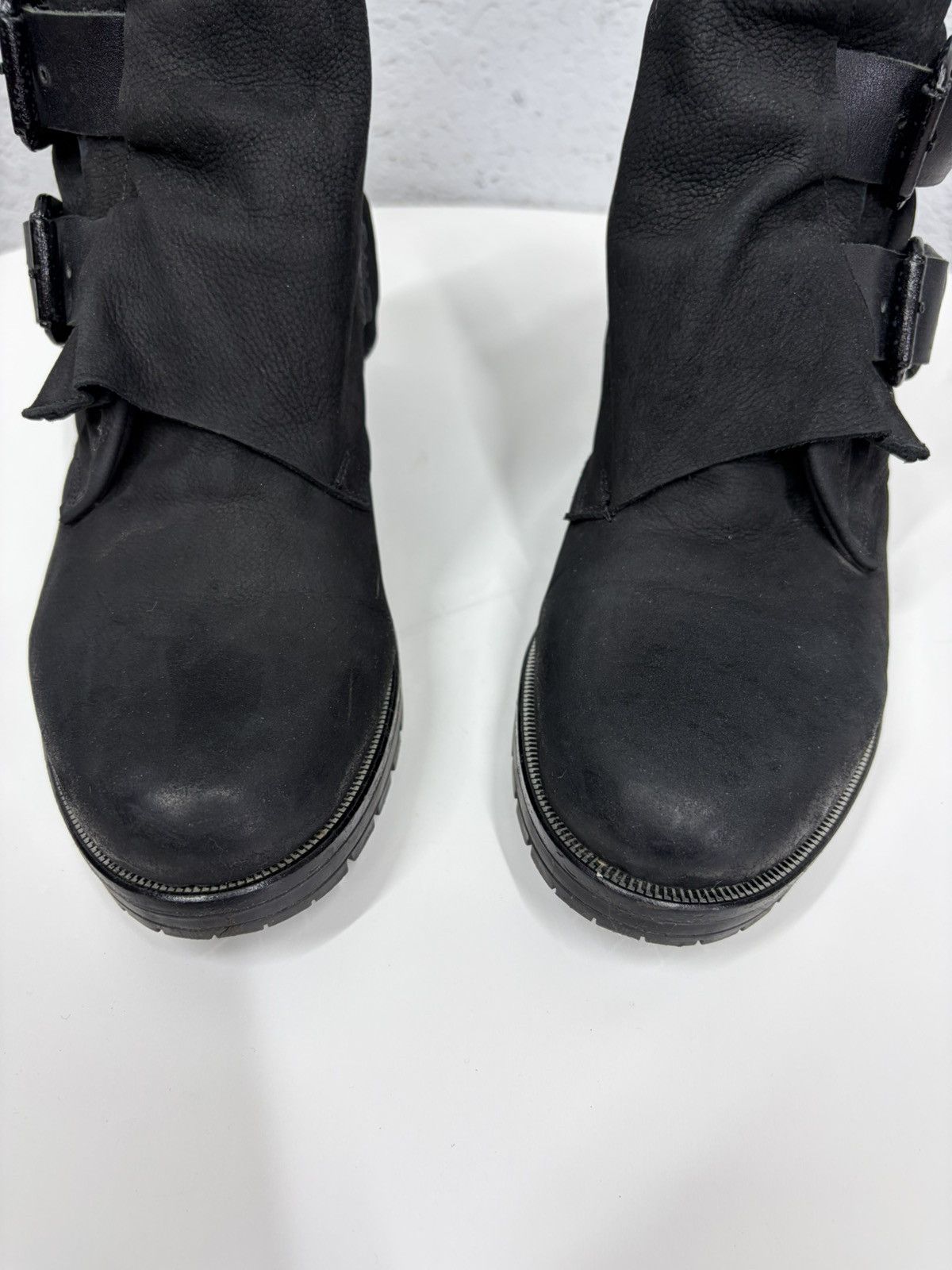 Hedi Slimane Vintage Italian AS 98 Rick Owens Style Leather Biker Boots Size US 7.5 / EU 40-41 - 14 Thumbnail