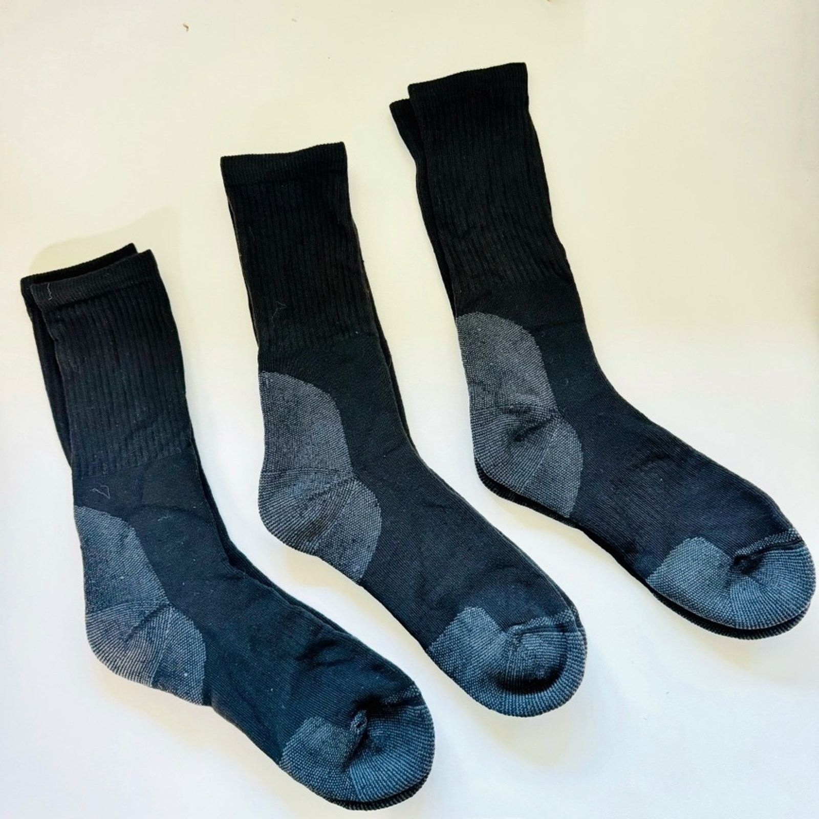Happy Socks NEW BOMBAS Black Grey Gray Toe Heel Tube Crew Socks M Set 3 Size ONE SIZE - 2 Thumbnail