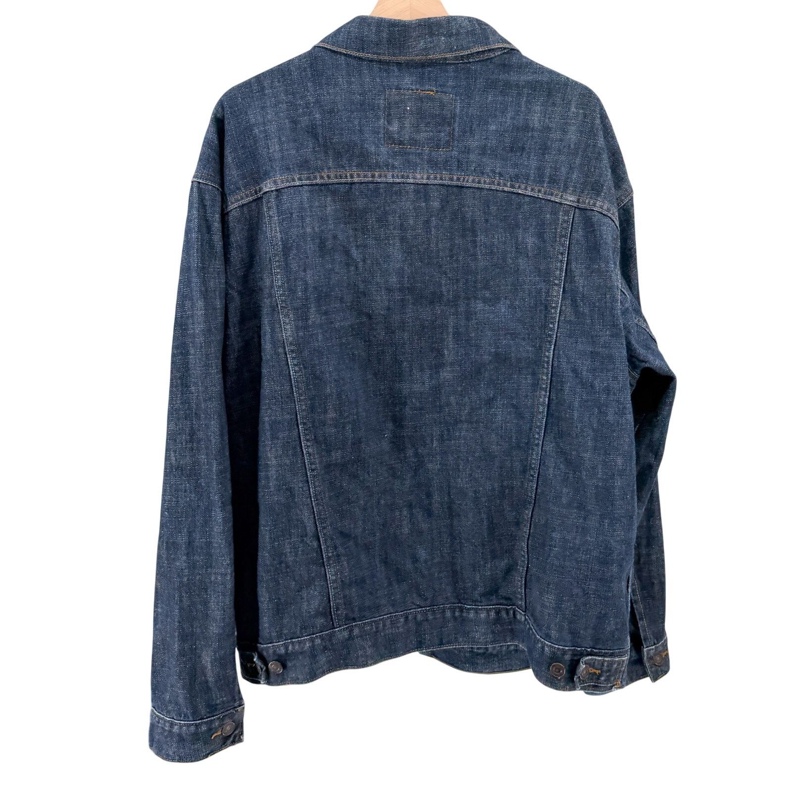 Levi's Levi's Dark Blue 100% Cotton Casual Oversized Trucker Jacket Size US XL / EU 56 / 4 - 4 Thumbnail
