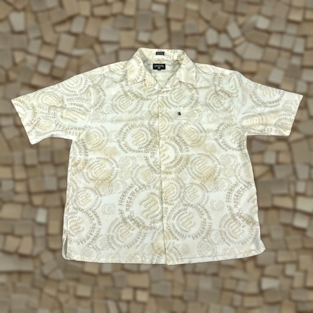 Rocawear VINTAGE Rocawear Shirt XL Adult White Spell Out Club Hip Hop Poly Y2K Size US XL / EU 56 / 4 - 1 Thumbnail