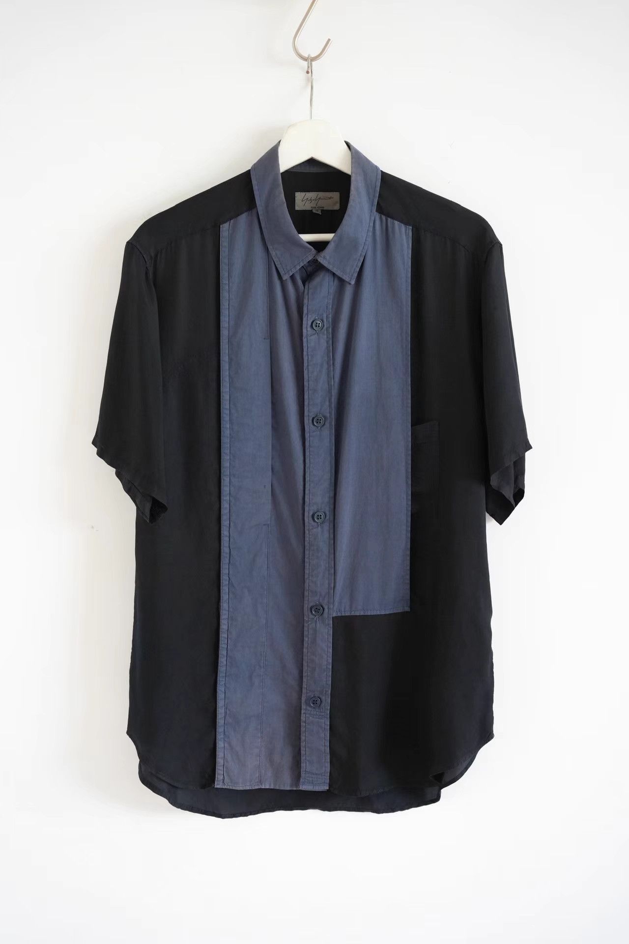 Yohji Yamamoto Yohji Yamamoto 11ss Cupro Panel Short Sleeve Shirt K4 Size US L / EU 52-54 / 3 - 1 Thumbnail