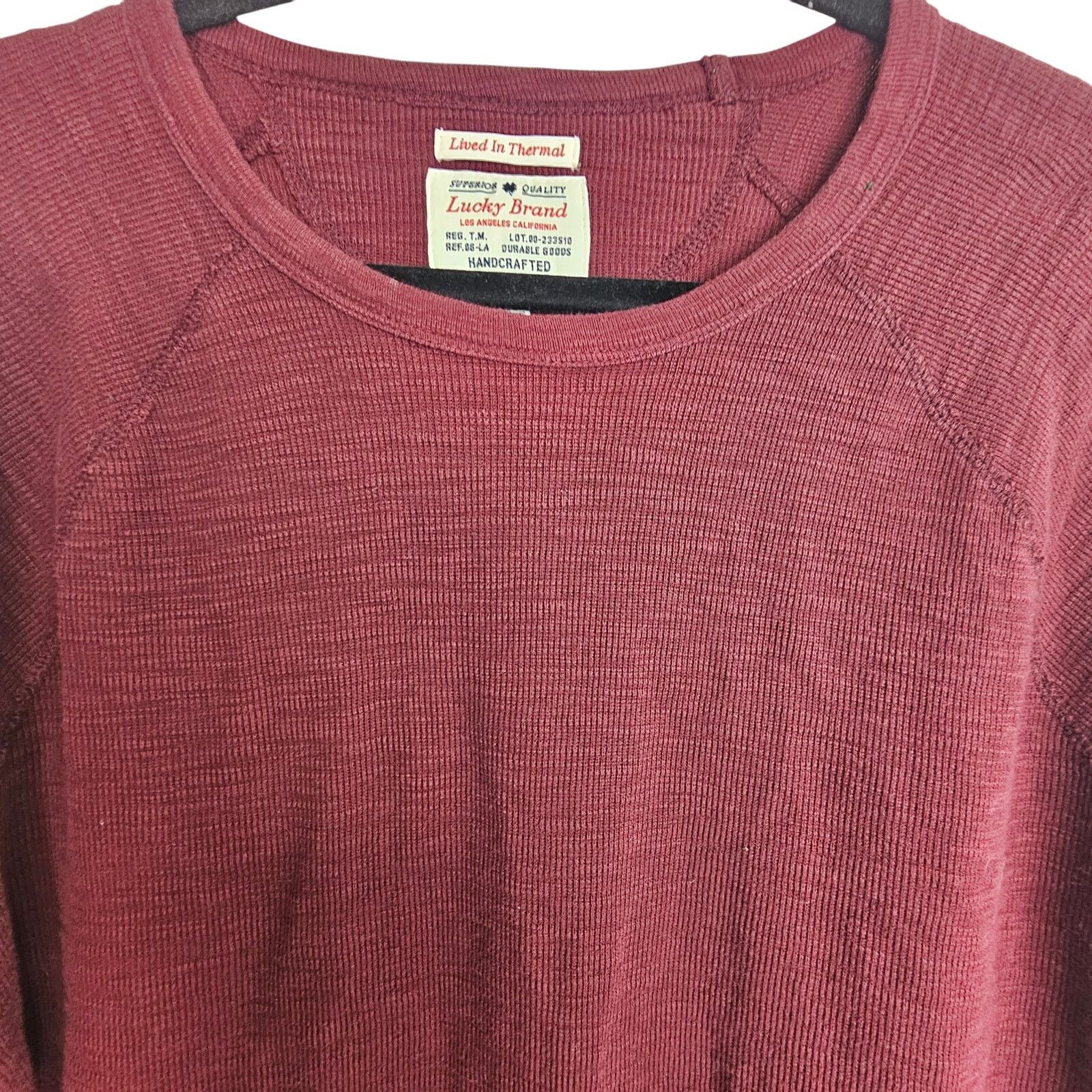 Lucky Brand Lucky Brand Shirt L Red Lived In Thermal Shirt LS Crew Neck Size US L / EU 52-54 / 3 - 2 Thumbnail