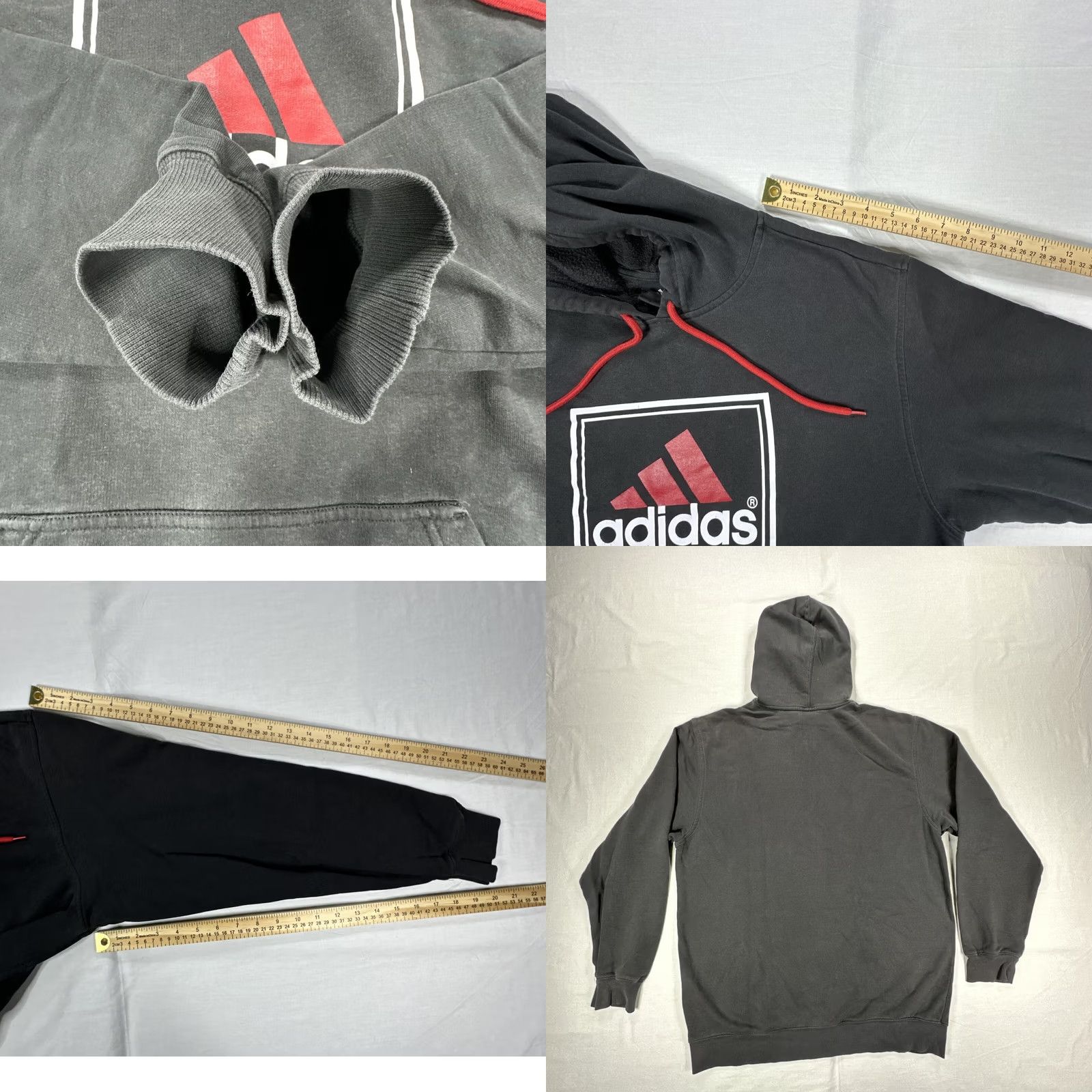 Adidas Adidas Men's L Sweatshirt Hoodie Trefoil 2010 Black Red 3 Stripes P53713 AUF002 Size US L / EU 52-54 / 3 - 8 Thumbnail