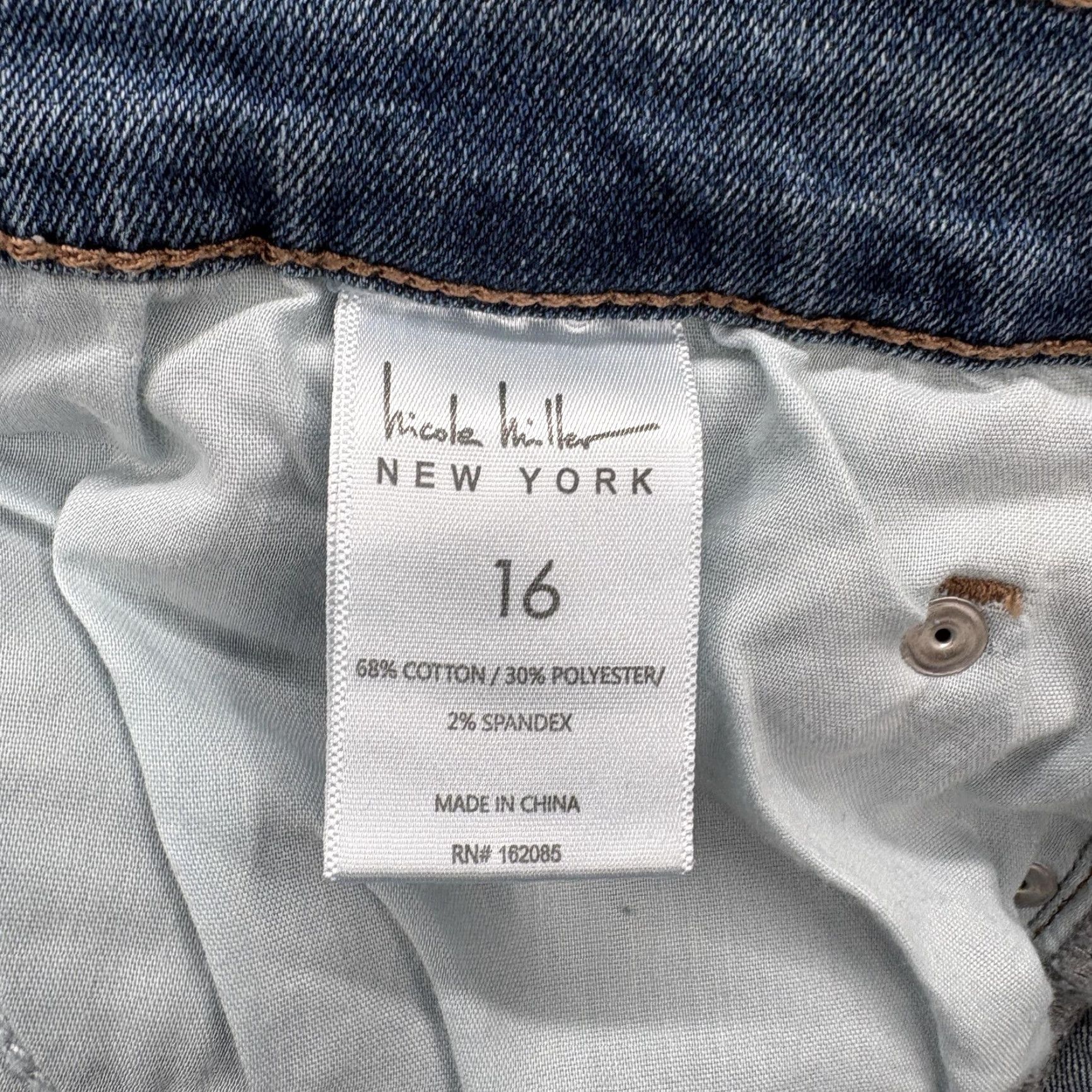 Nicole Miller Nicole Miller Nomad Jeans Womens 16 Blue Stretch Denim High Rise Straight Crop 5-Pocket Size 38" / US 16 / IT 52 - 6 Thumbnail